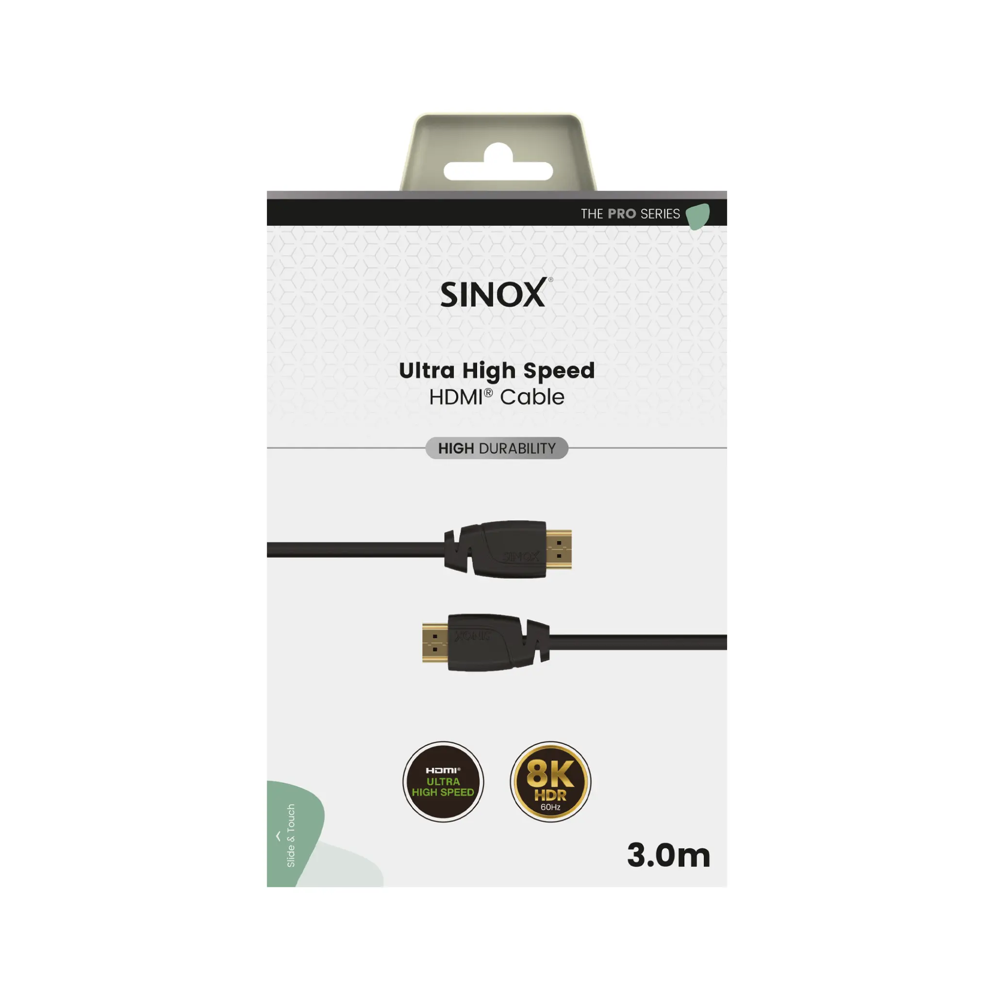 Sinox PRO HDMI™-kabel 8K60HZ+E. 3m. Svart