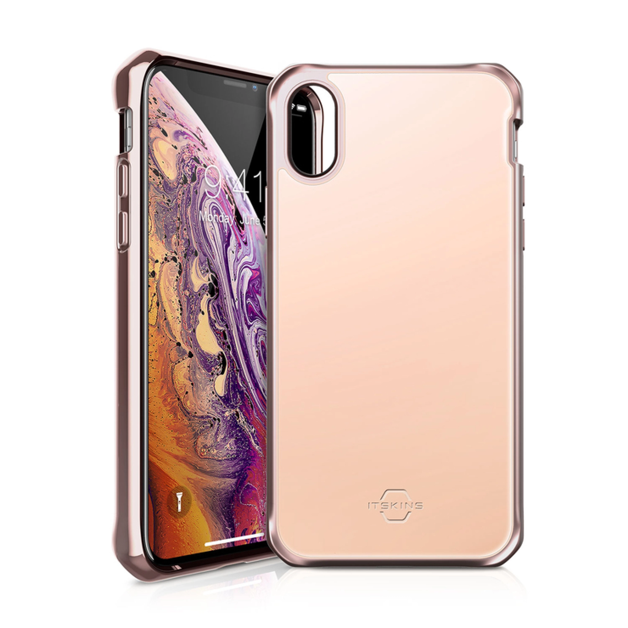 ITSKINS Hybrid Glass (Iridium) Skal till iPhone XS / X (5.8 inch)