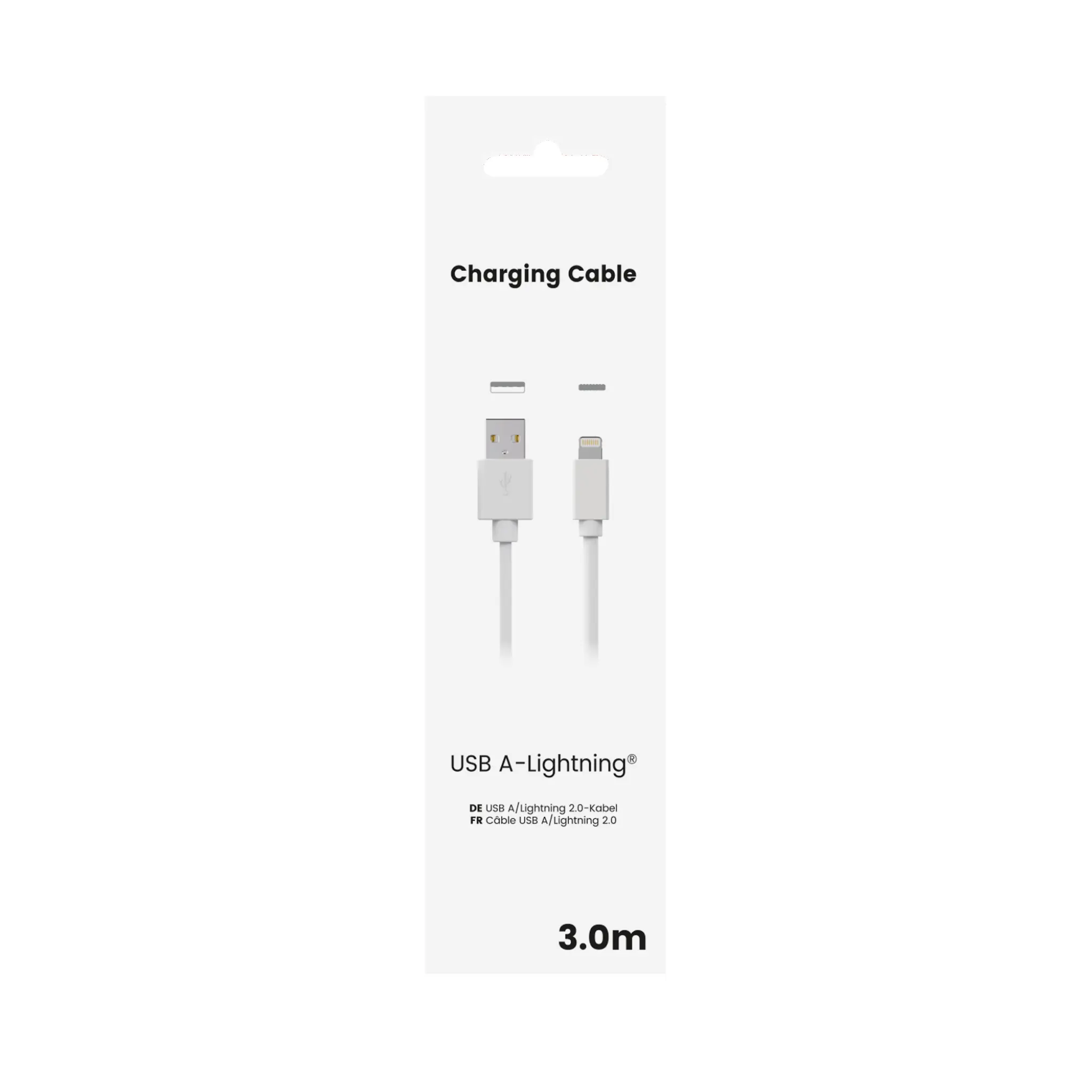 Sinox USB A till Lightning kabel. 3m. Vit