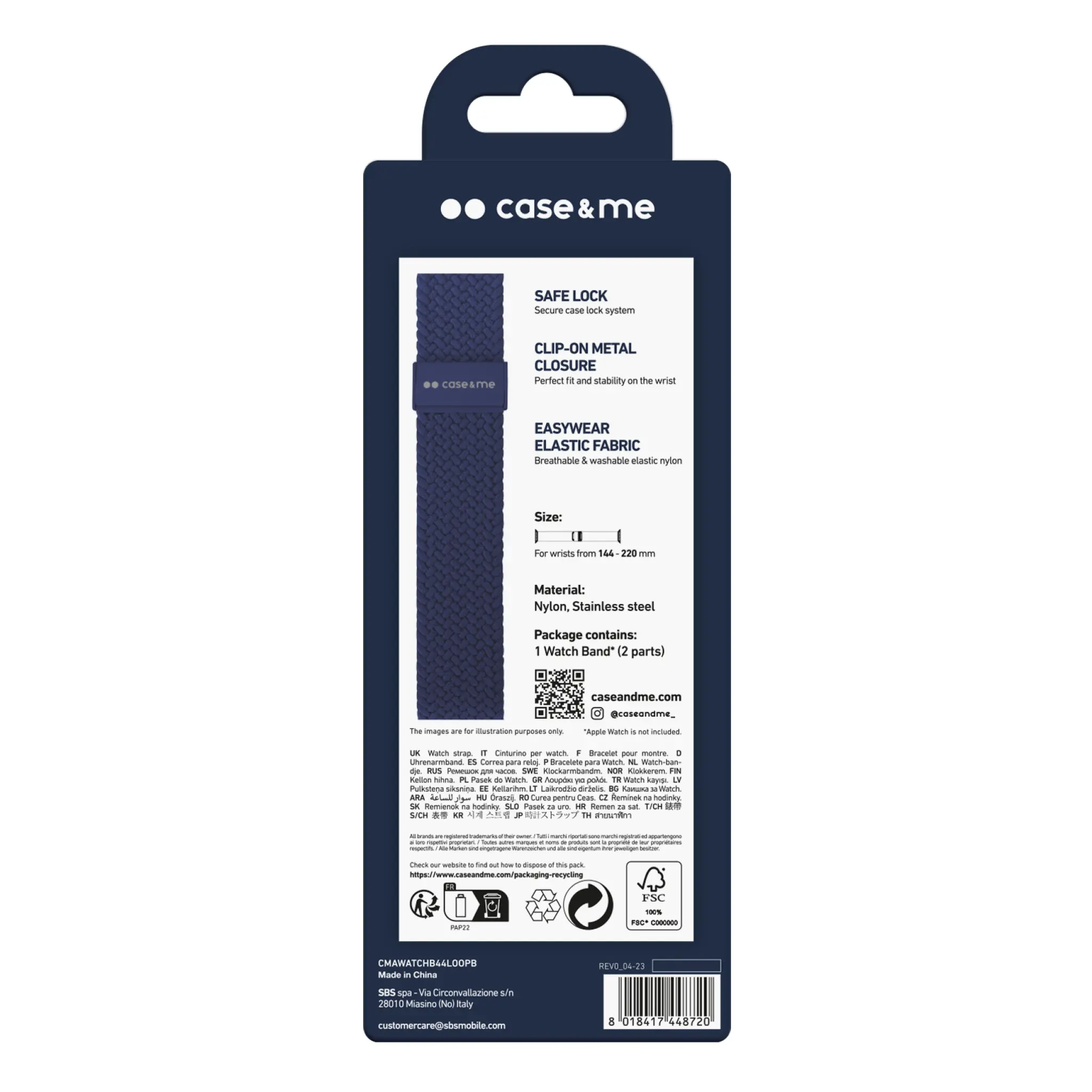 SBS Loop armband för Apple Watch 42/44/45/49mm. Blå