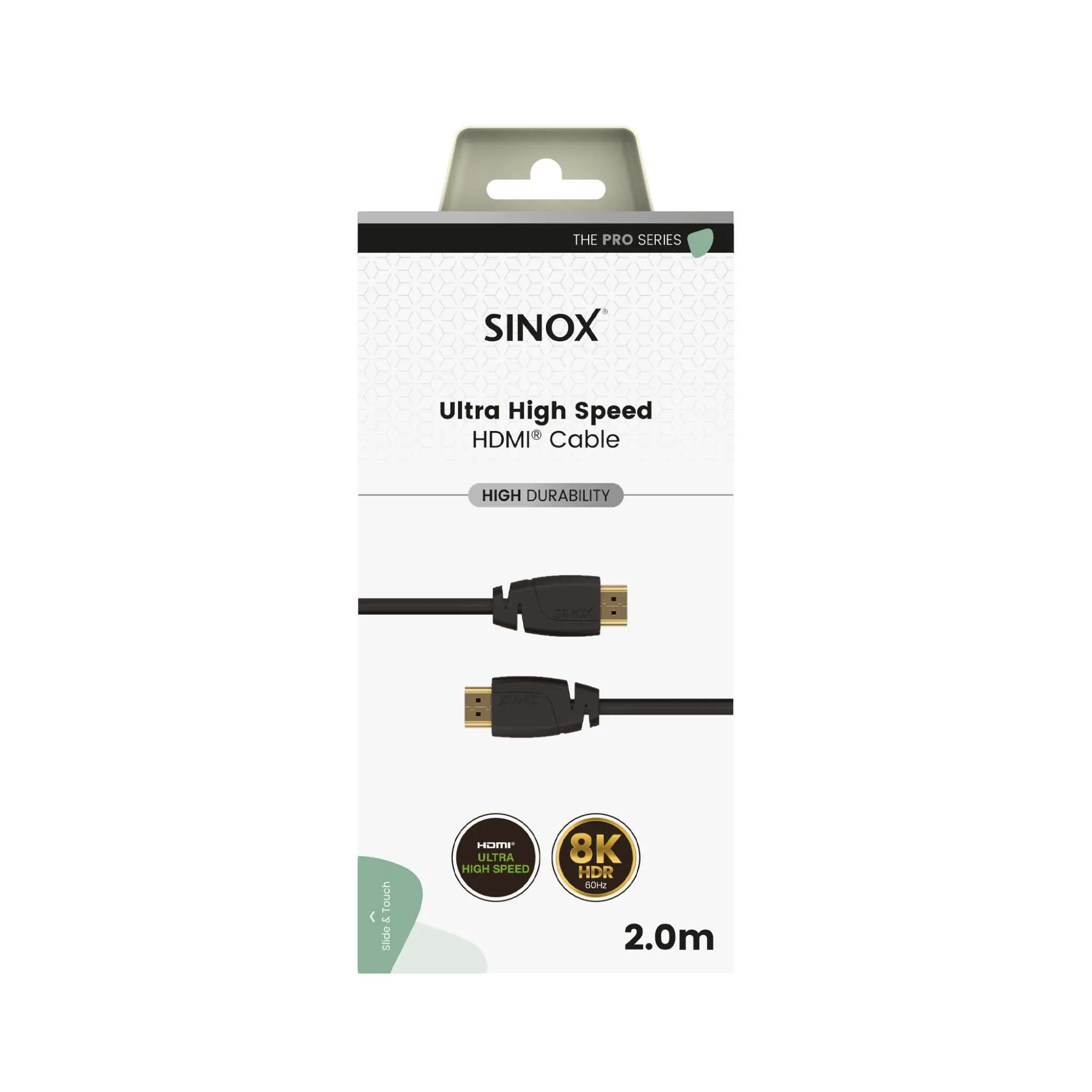 Sinox PRO HDMI™-kabel 8K60HZ+E. 2m. Svart