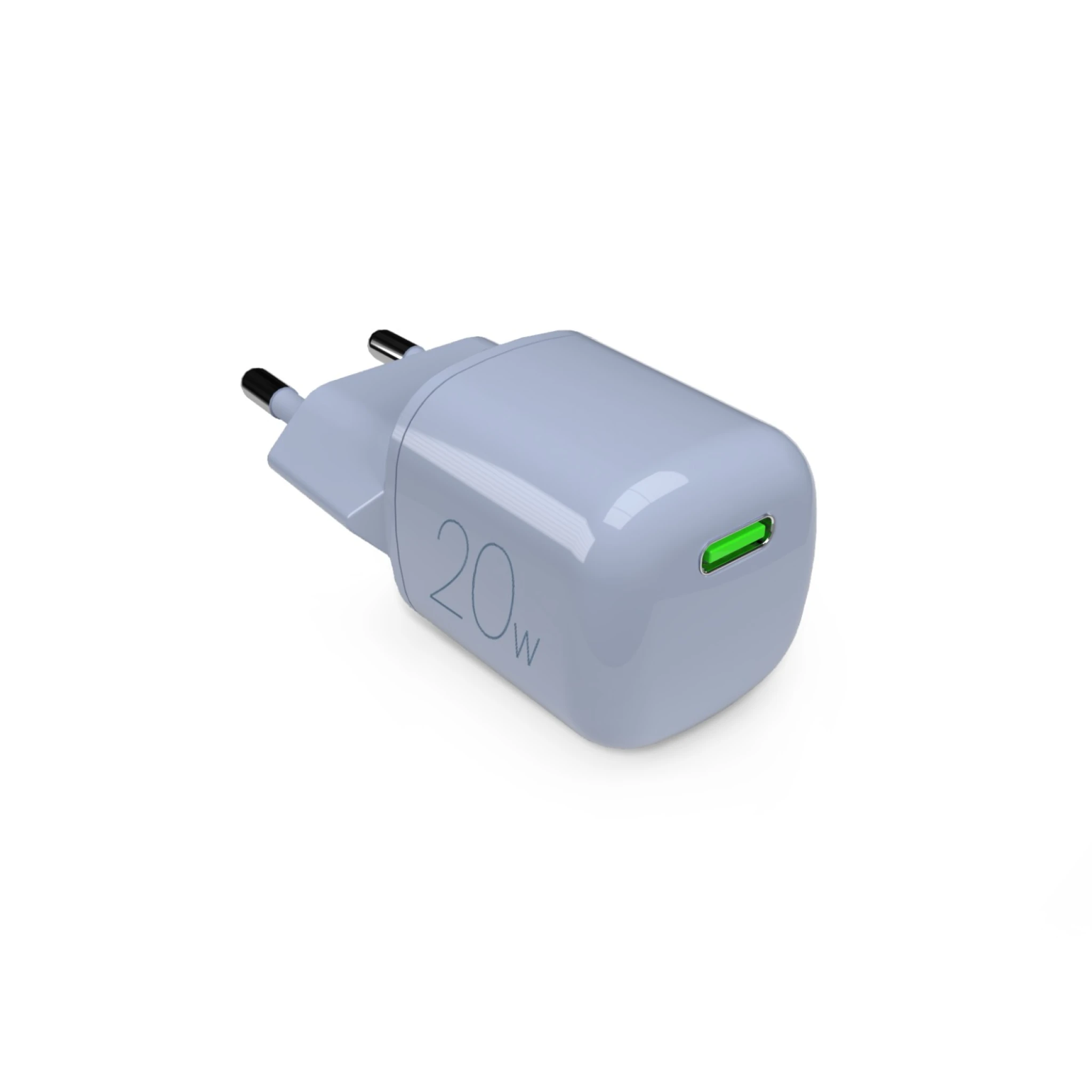 SBS Puro MiniPro 20W USB-C väggladdare - GAN-teknik. Blå