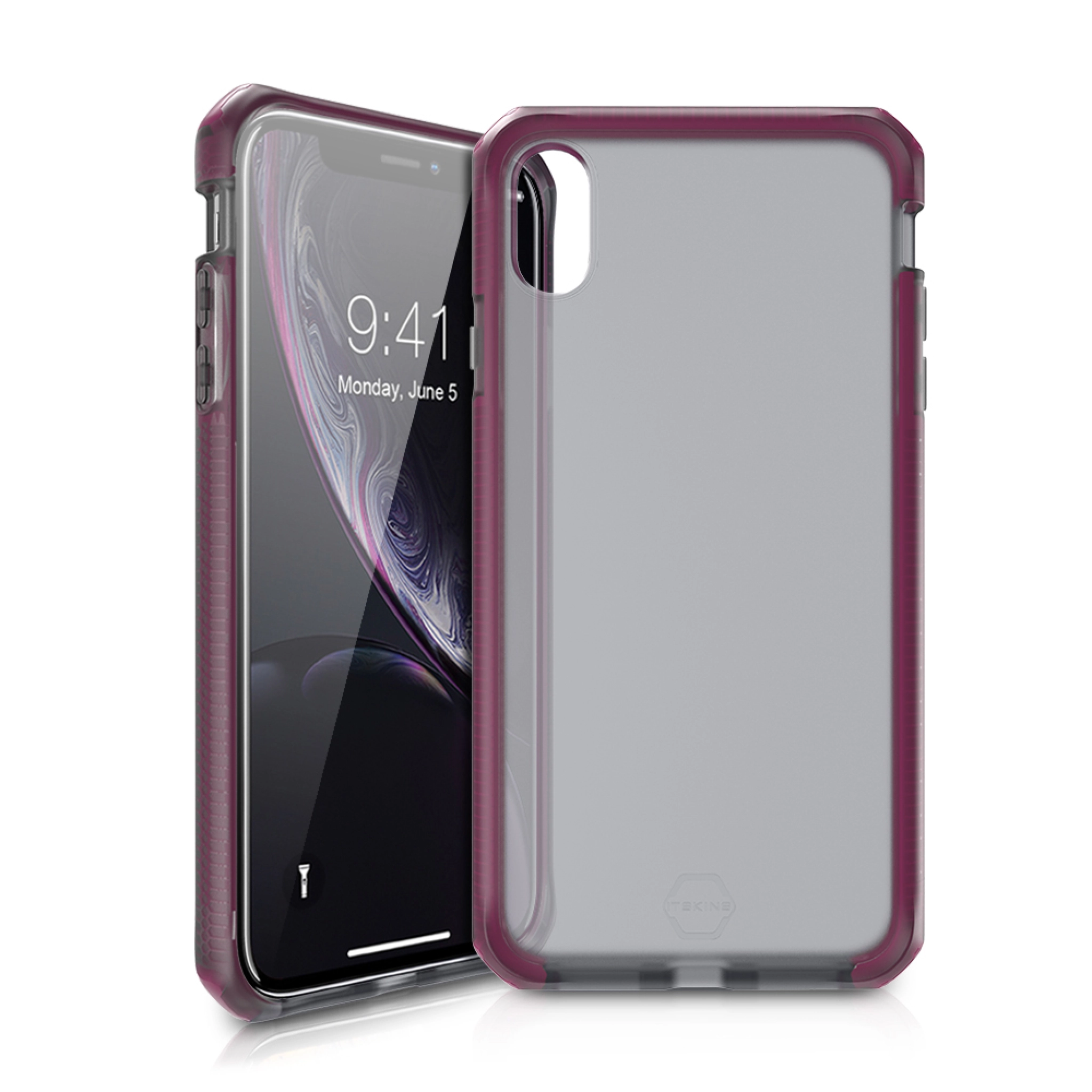 ITSKINS SUPREME FROST skal för iPhone XR®. Smoke och fushia