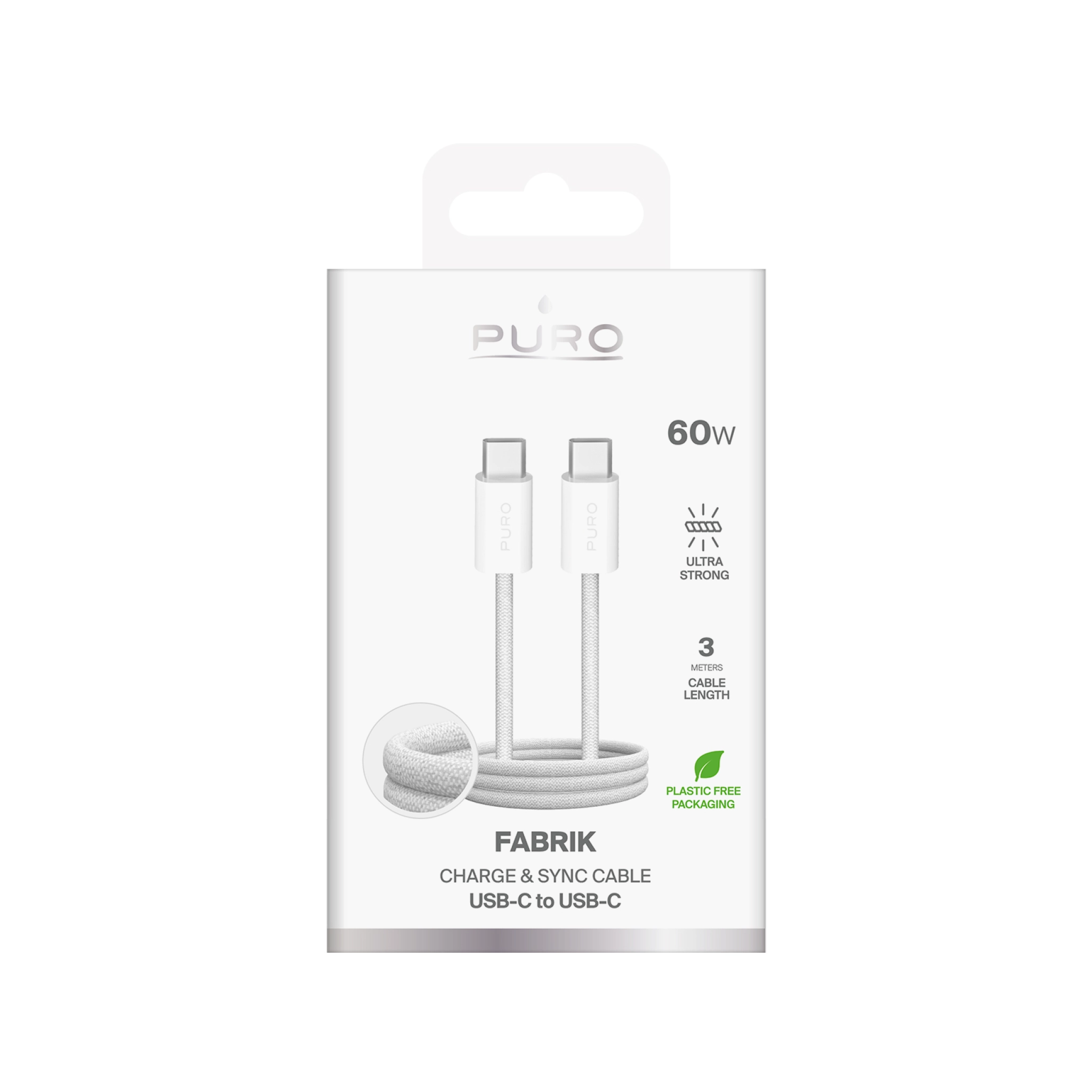 PURO Tygkabel "FABRIK" från USB-C till USB-C