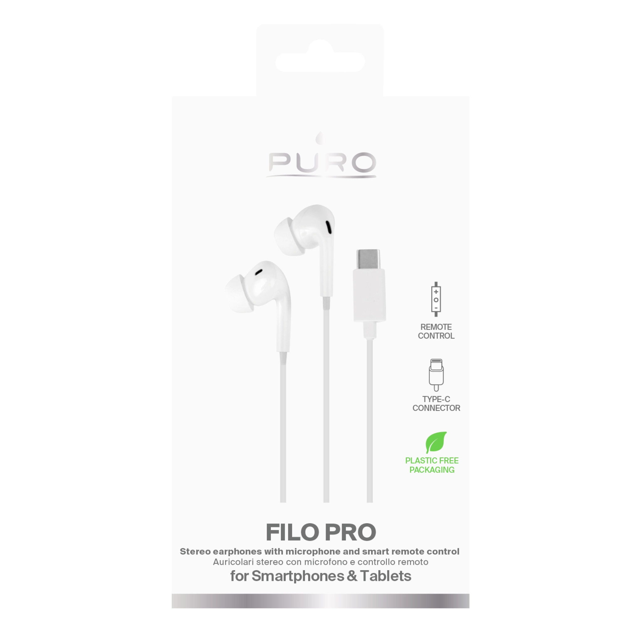 PURO Stereo-öronsnäckor "Filo Pro" med USB-C-kontakt