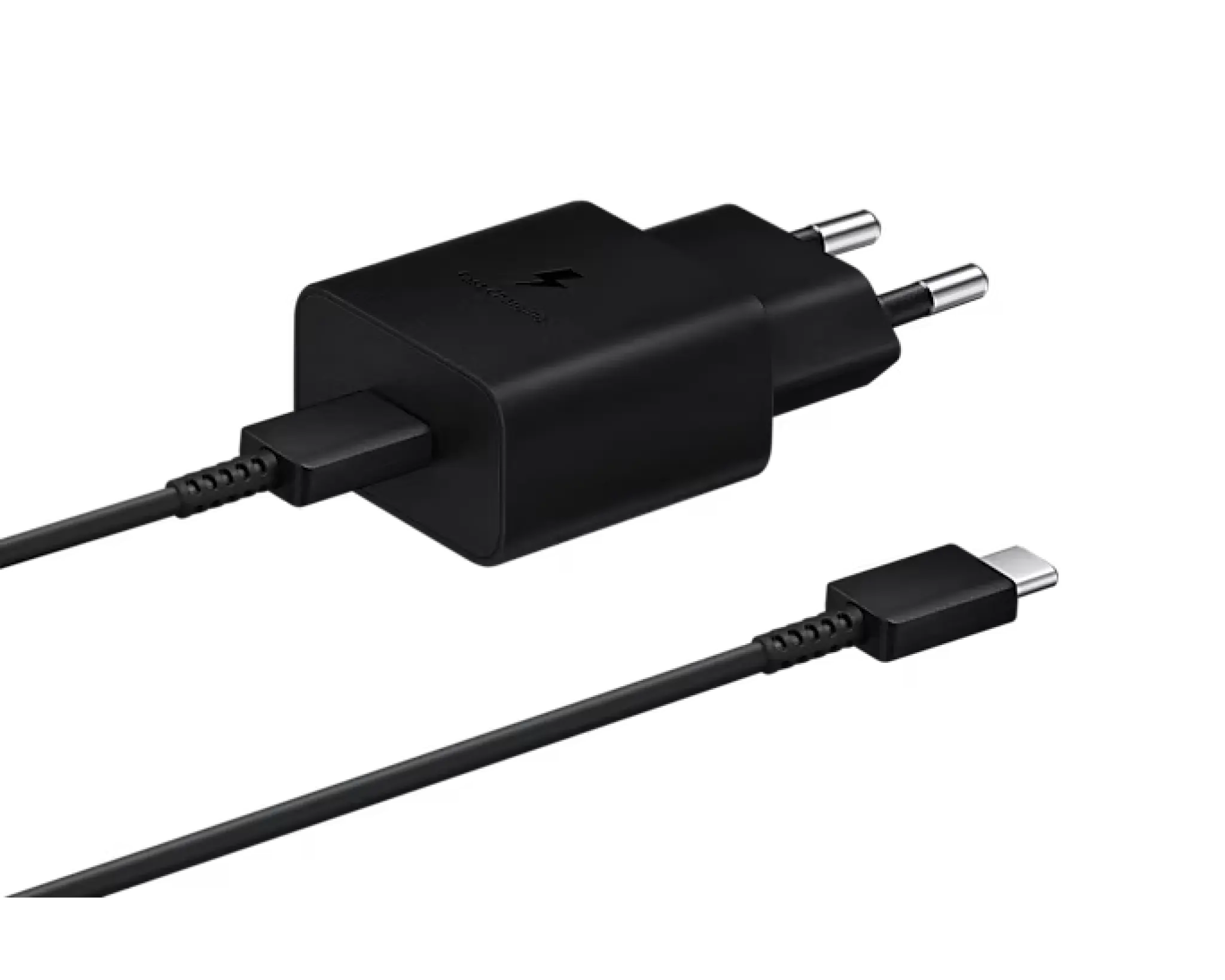 Samsung 240V USB-C-laddare. 1m USB-C-kabel. Svart