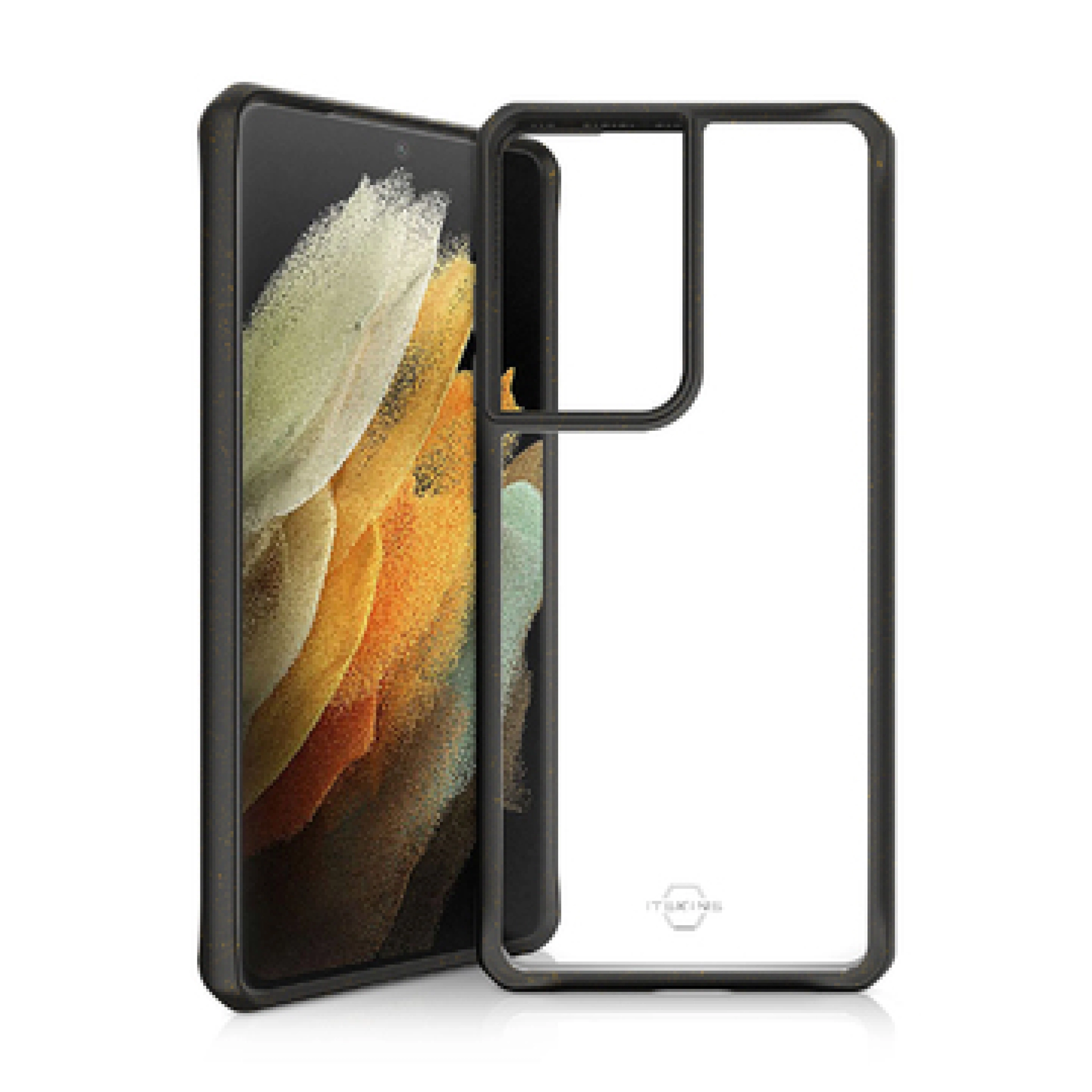 ITSKINS FERONIABIO PURE Cover for Samsung Galaxy S21 Ultra 4G / 5G®. Black and transparent