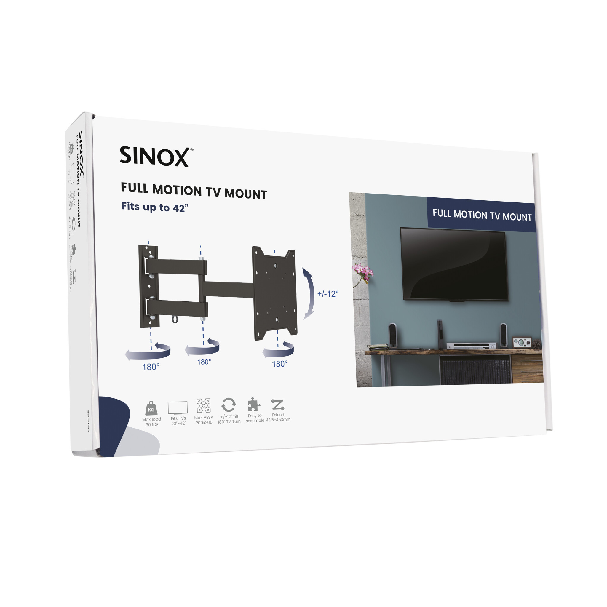 Sinox One väggfäste för TV. 23"-42". Svart