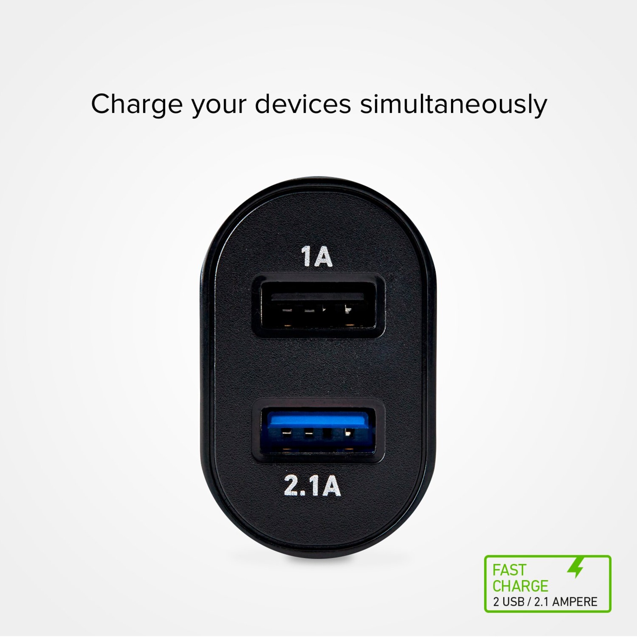 SBS 2100 mAh travel charger. Svart