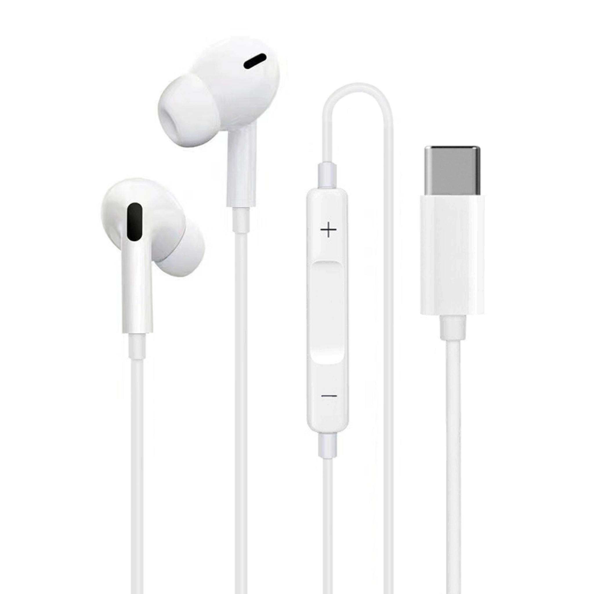 Sinox in-ear hörlurar med USB-C och mikrofon. Vita