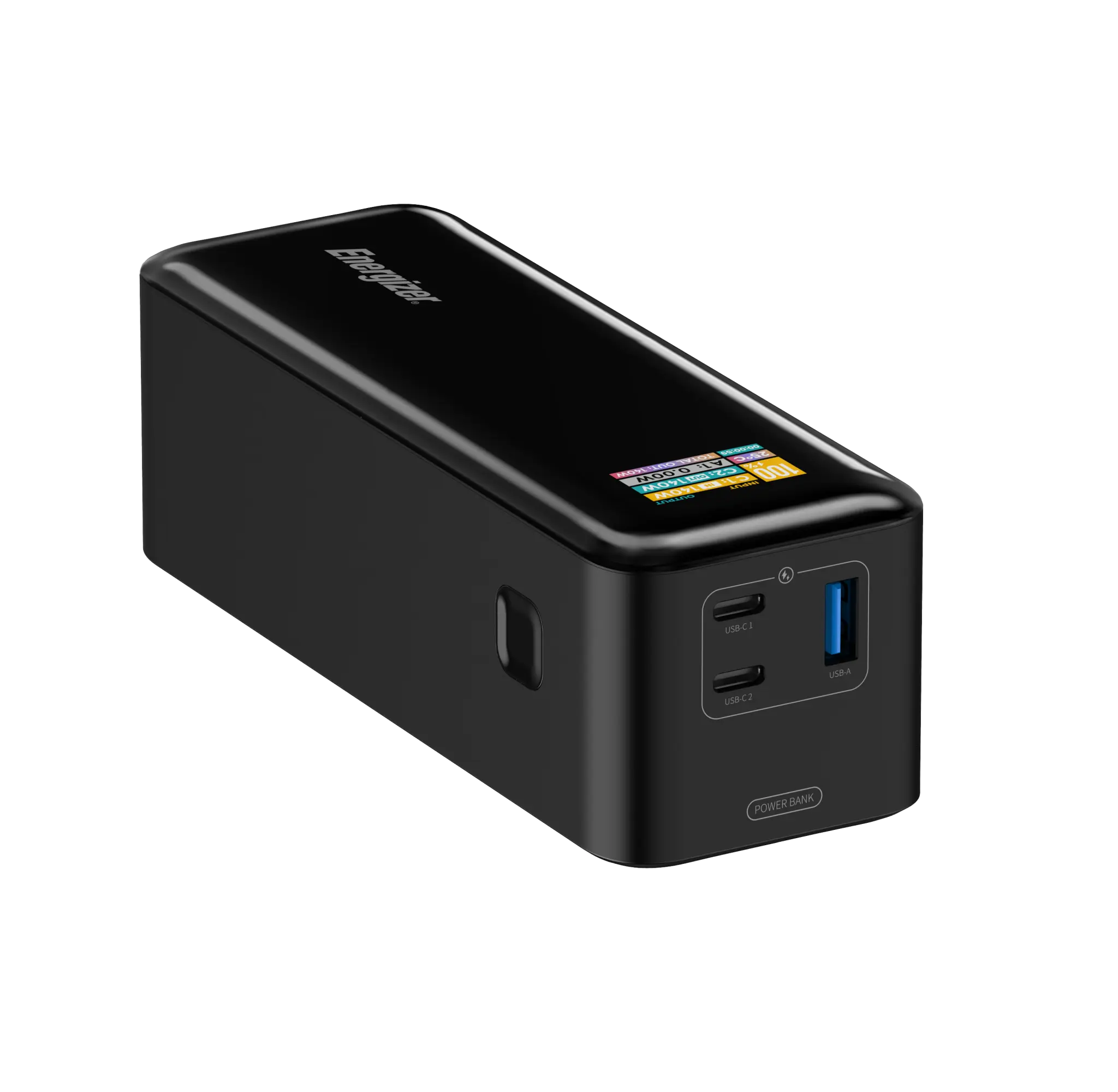 Energizer 140W höghastighets USB-C PD & USB-A Power Bank. Svart