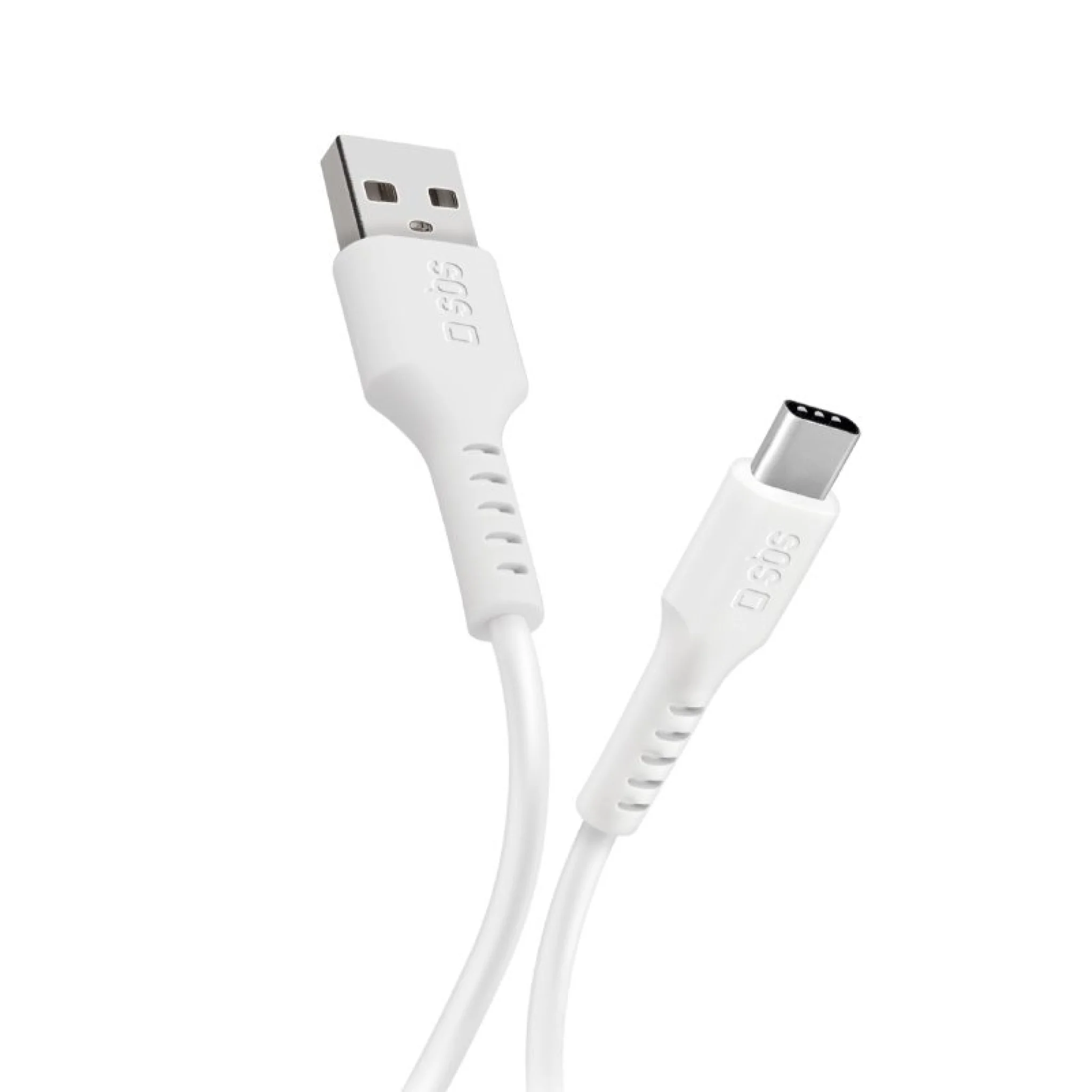 SBS 1 meter data- och laddningskabel USB-A till USB-C. Vit