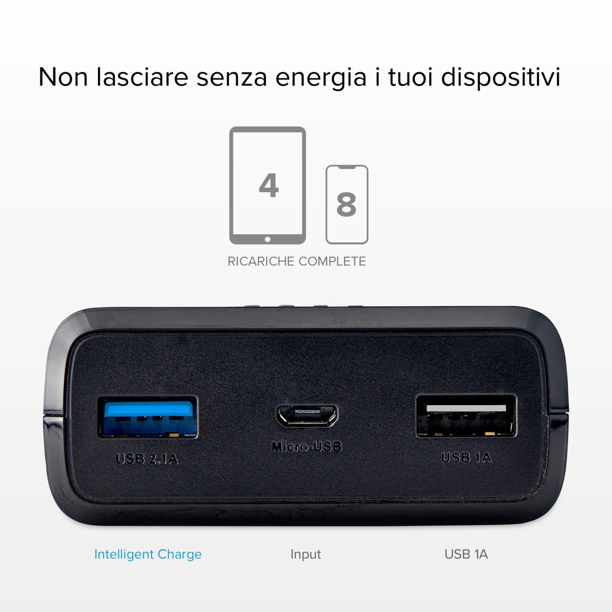 SBS Powerbank 20.000 mAh. Svart