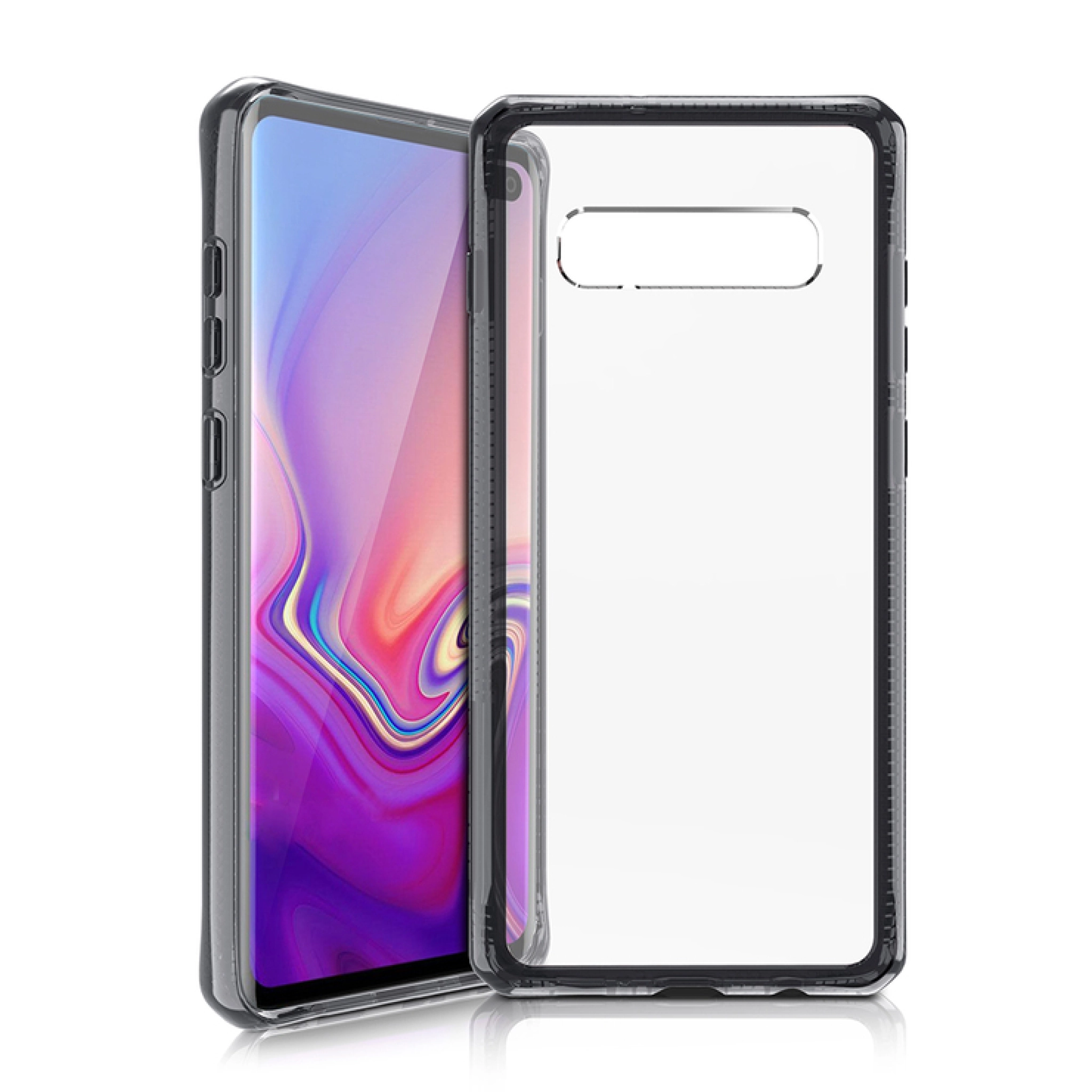 ITSKINS HYBRID CLEAR fodral för Samsung Galaxy S10+®. Svart och transparent