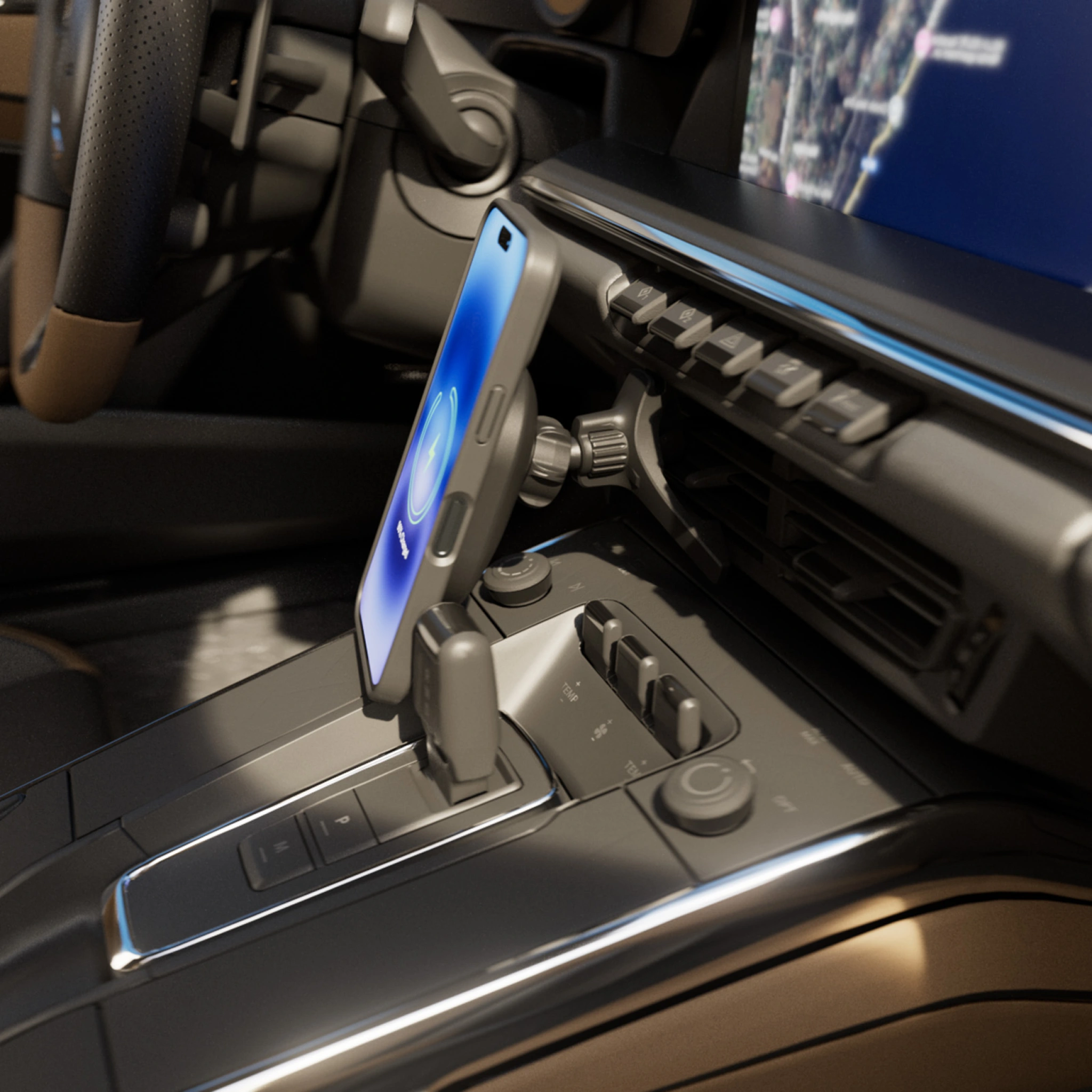 PURO Power Mag Holder magnetiskt bilfäste med Qi2 trådlös laddning