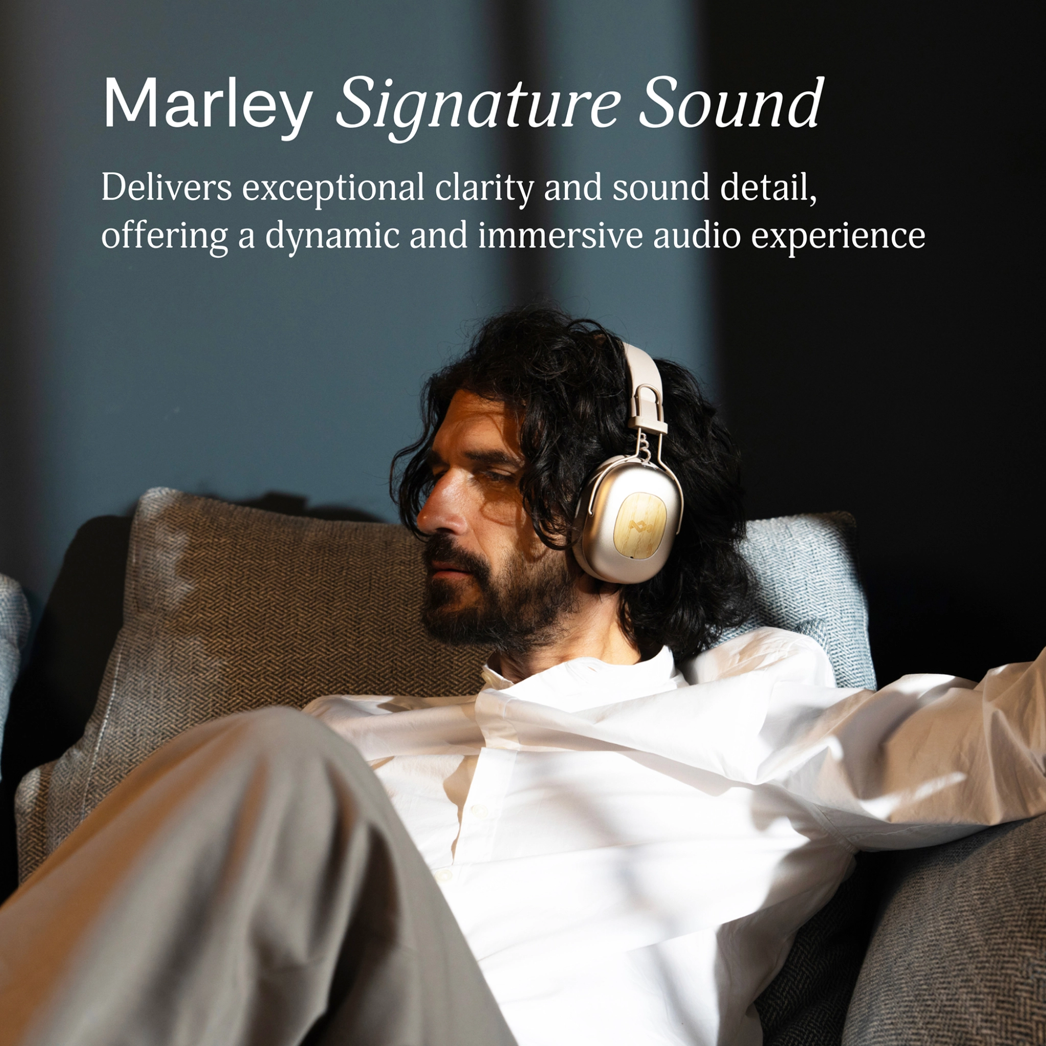 Marley Positive Vibration Rebel ANC hörlurar. Kräm