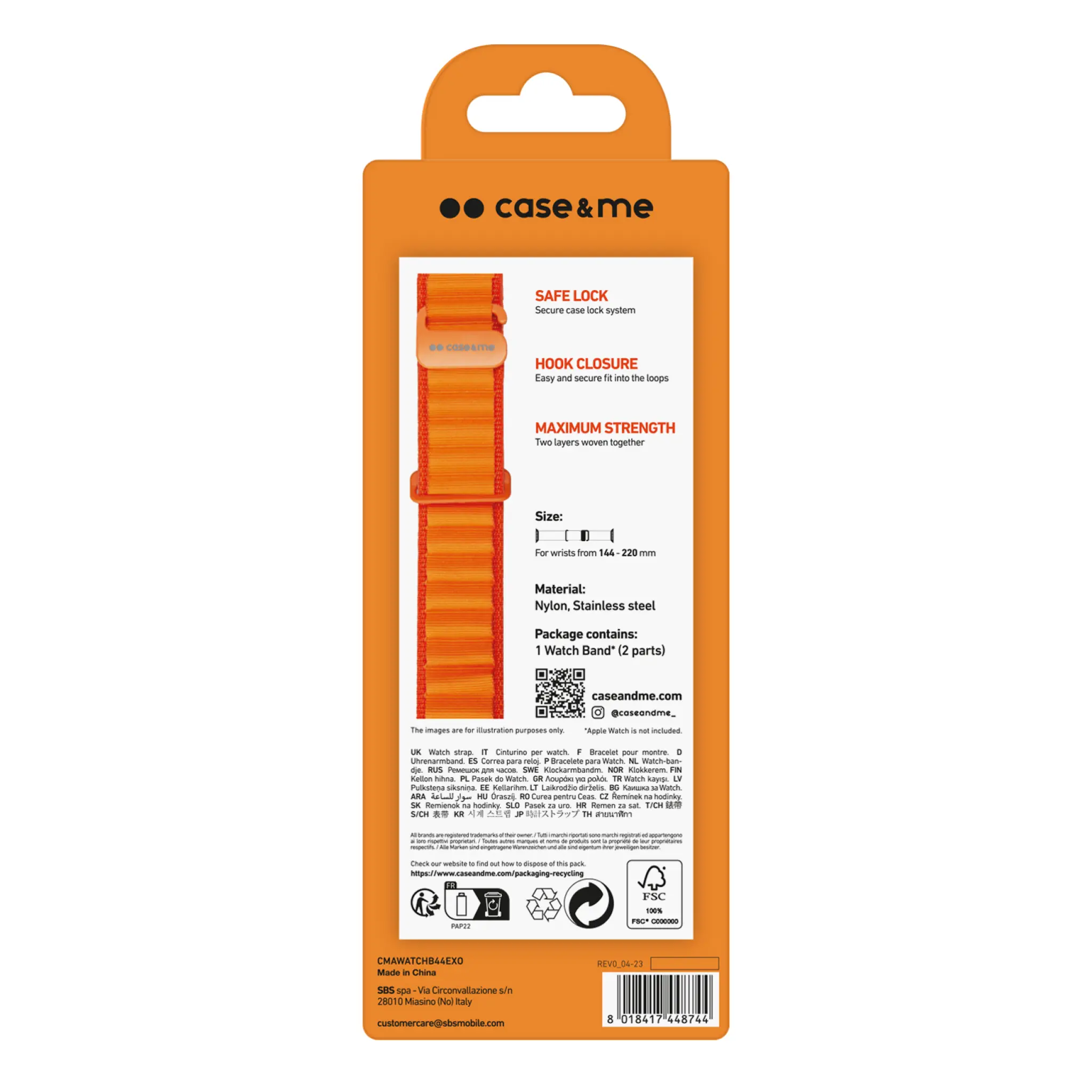 SBS Extreme armband för Apple Watch 42/44/45/49mm. Orange
