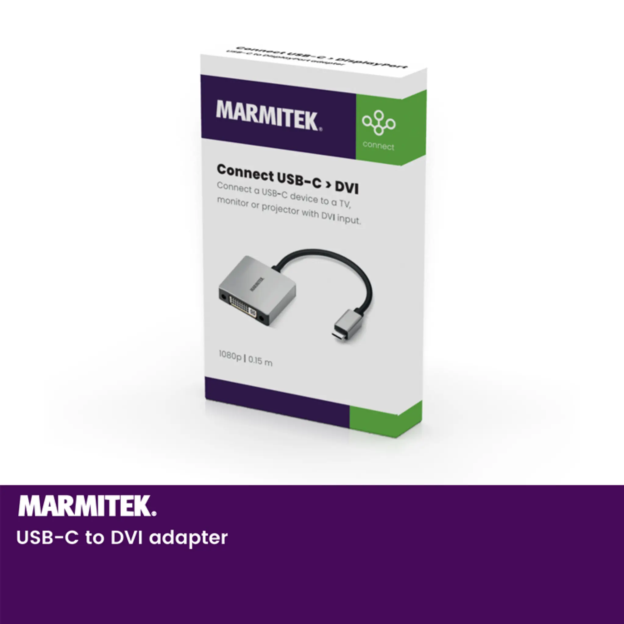 Marmitek USB-C till DVI adapter. 0,15m