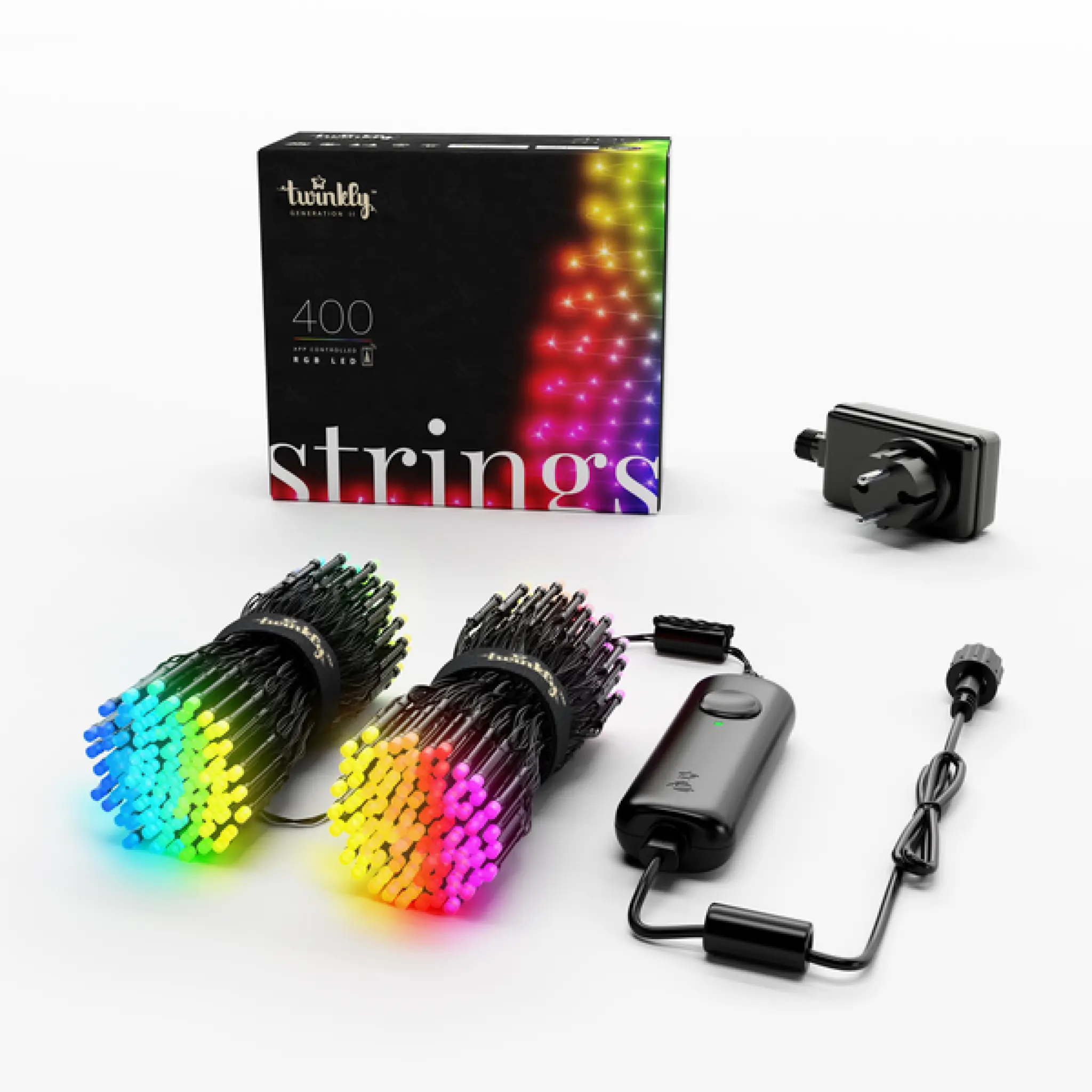 Twinkly Strings. 32m. Black Cable