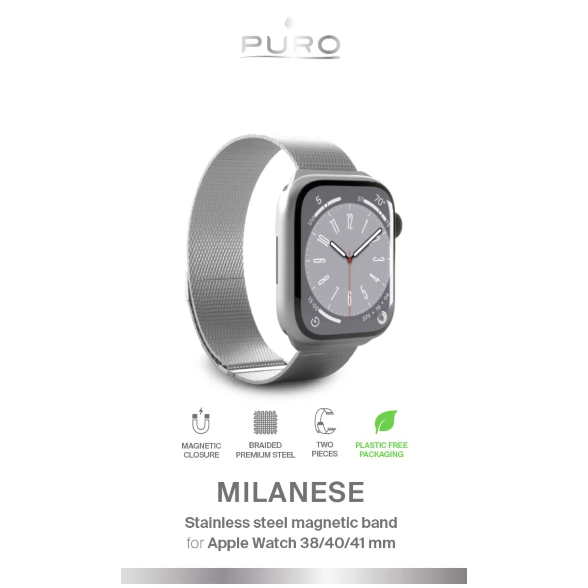 PURO MILANESE Ersättningsarmband för Apple Watch
