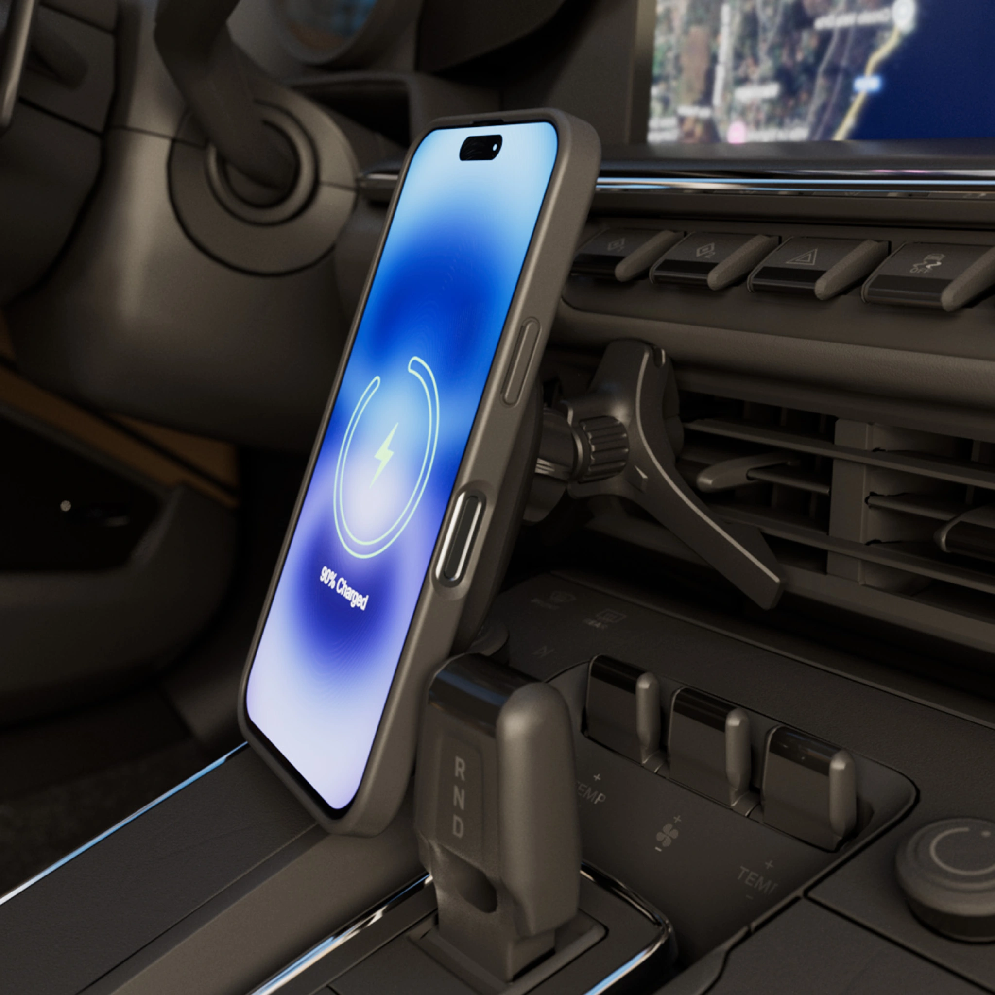 PURO Power Mag Holder magnetiskt bilfäste med Qi2 trådlös laddning