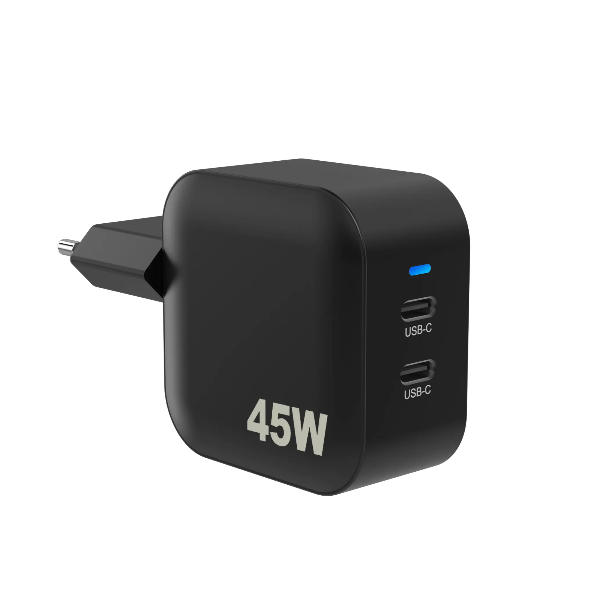 Sinox PRO väggladdare 2xUSB-C PD 45W. Svart