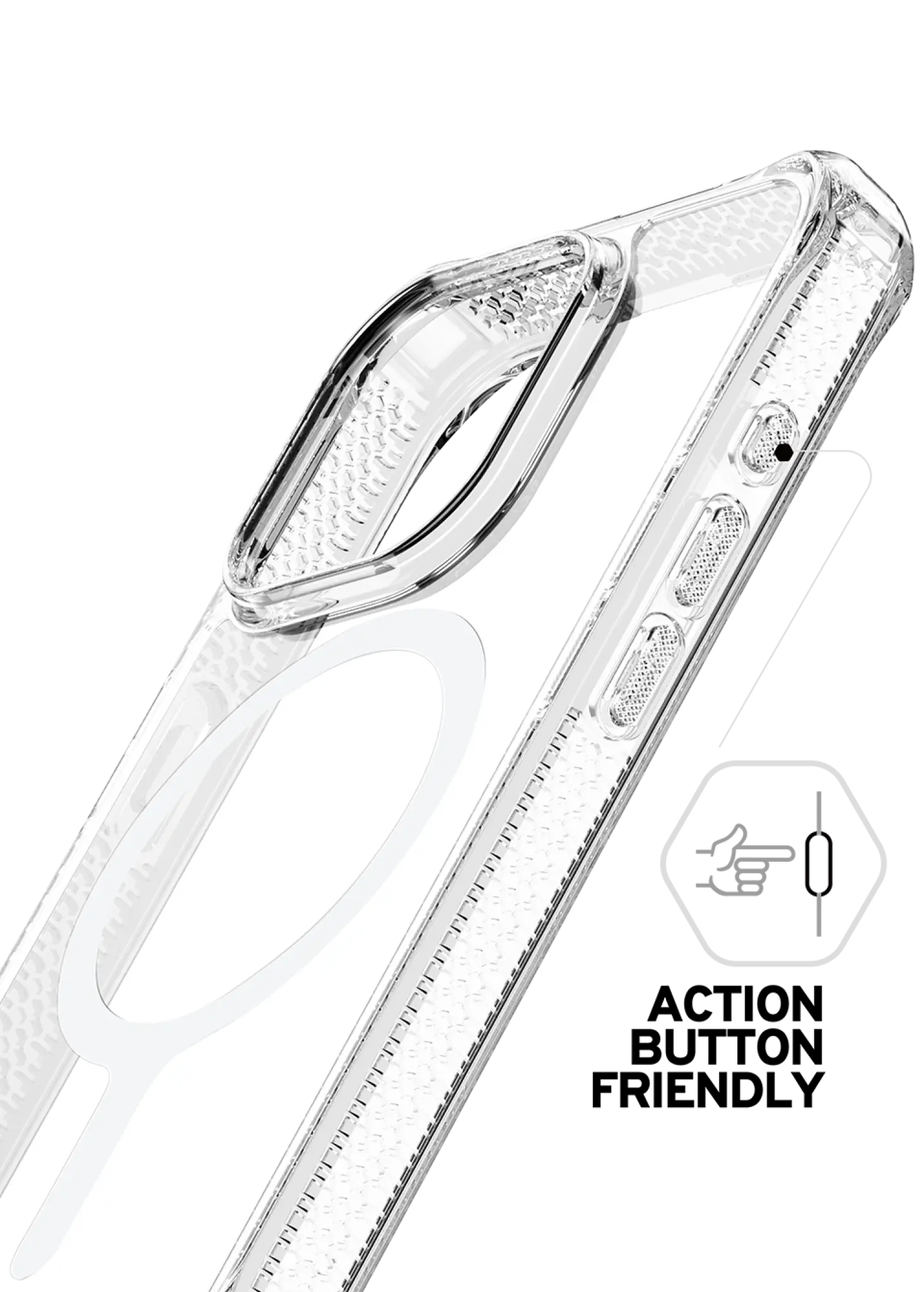 ITSKINS HYBRID MAGSAFE CLEAR-skydd för iPhone 15 Pro®. Transparent