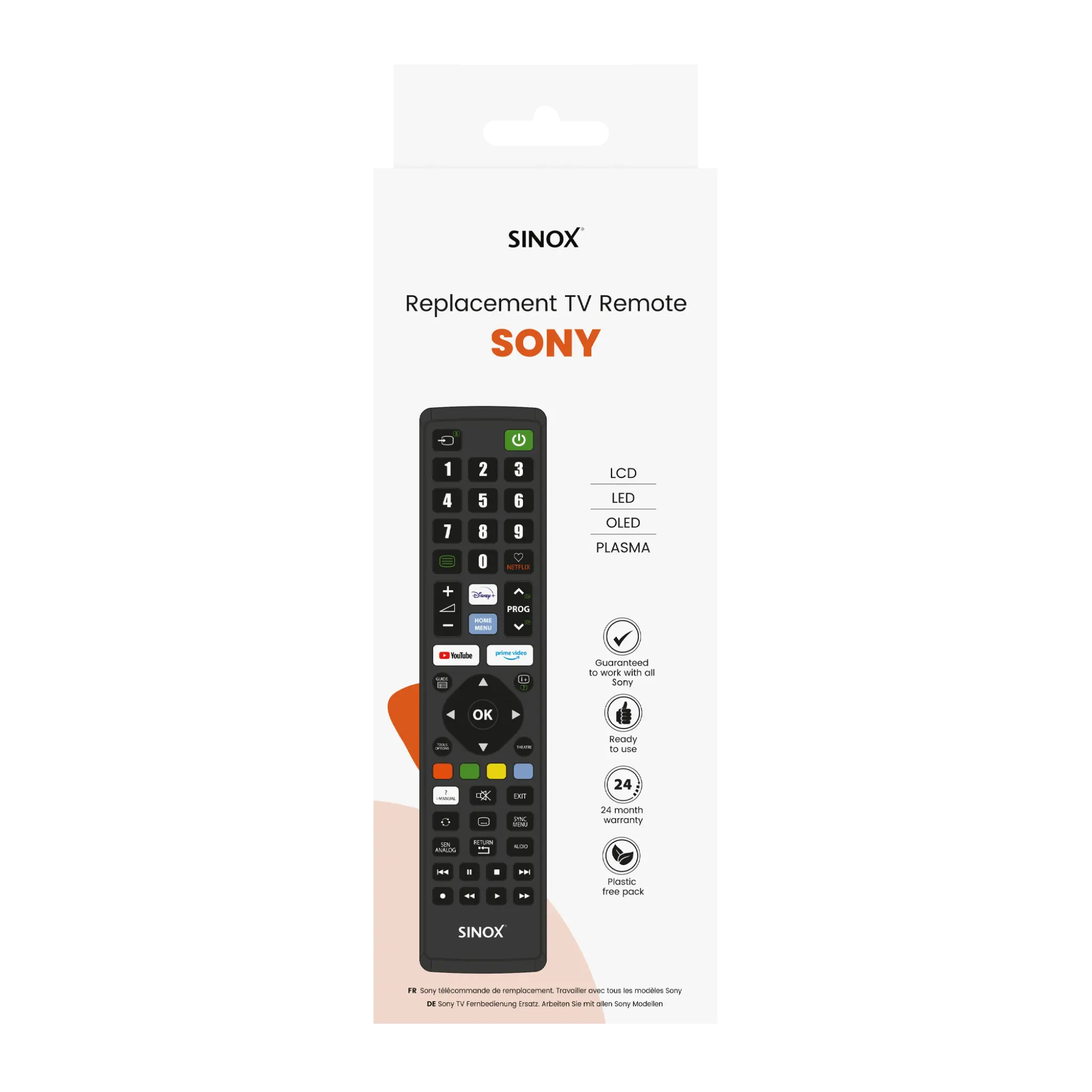 Sinox fjärrkontroll för Sony
