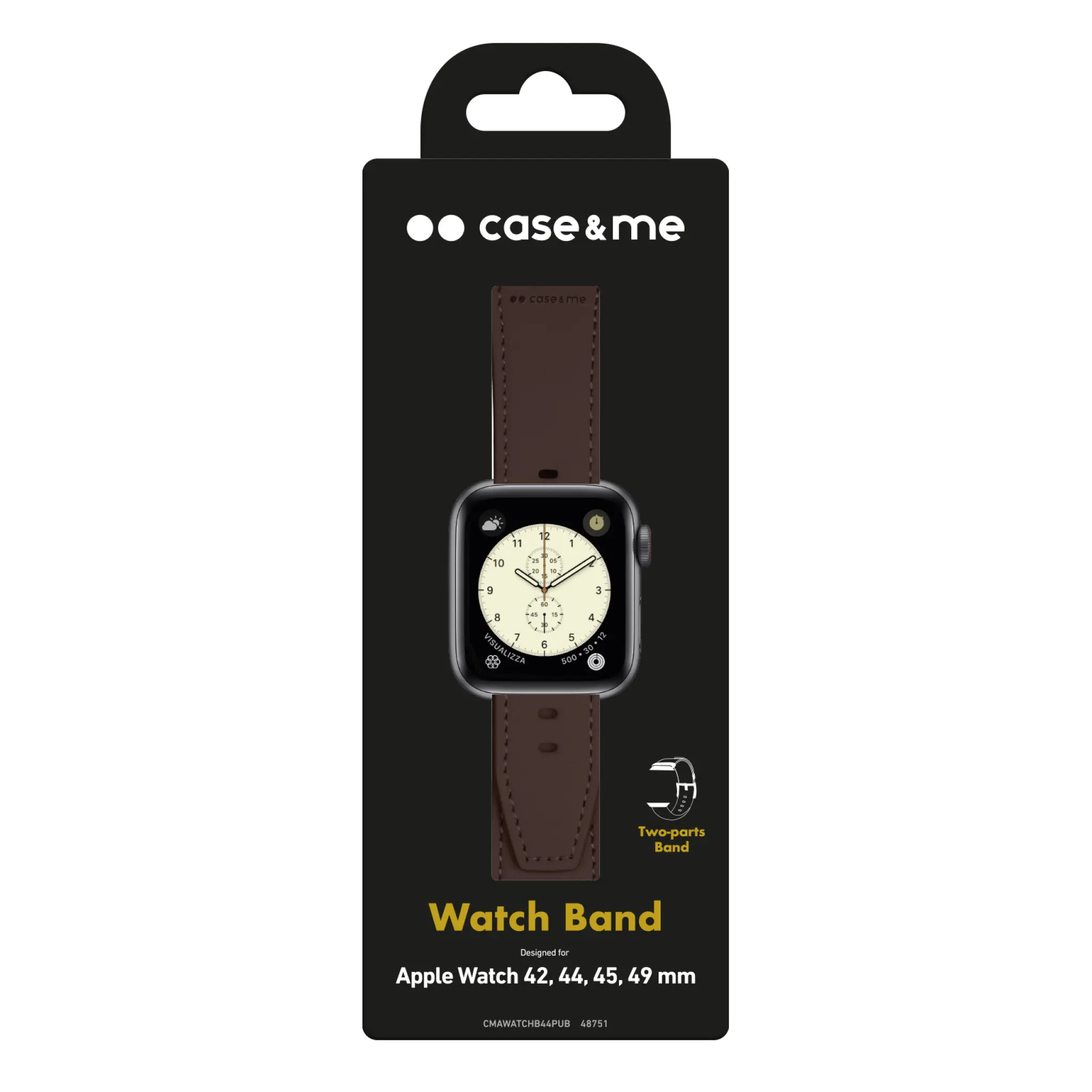SBS Eco Leather armband för Apple Watch 42/44/45/49mm. Brun