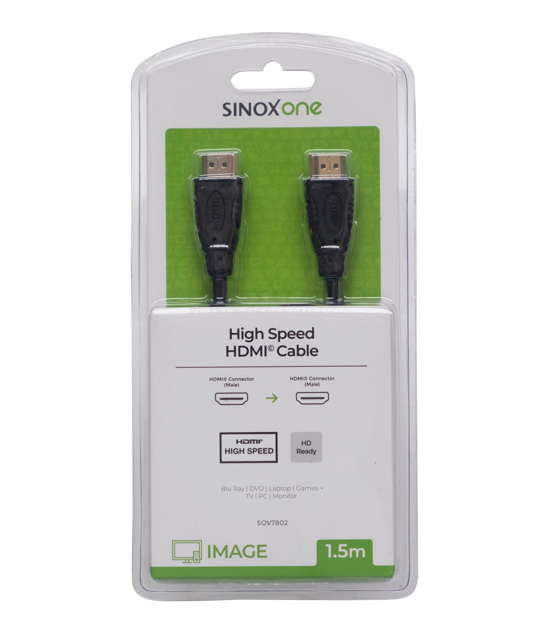 Sinox One HDMI™ kabel. 1,5m. Svart