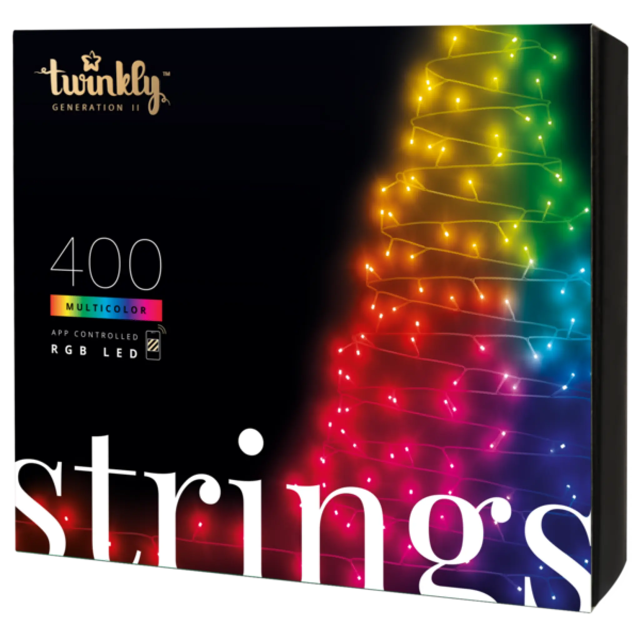 Twinkly Strings. 32m. Black Cable