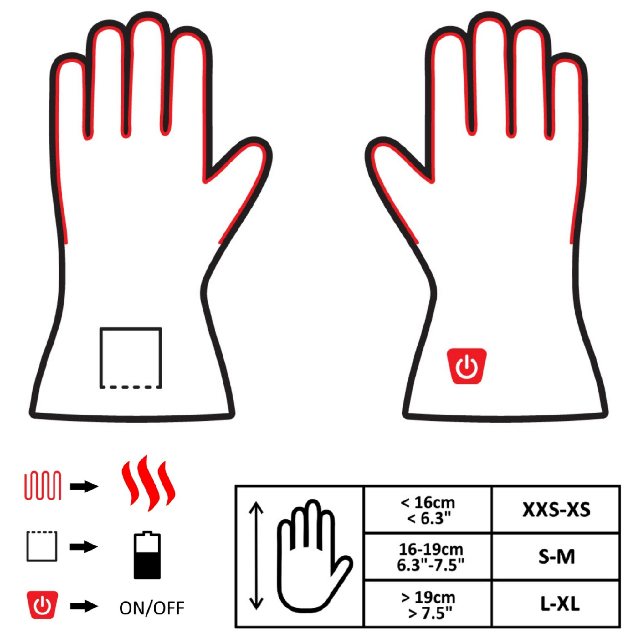 Glovii uppvärmda universella handskar XL. Grå