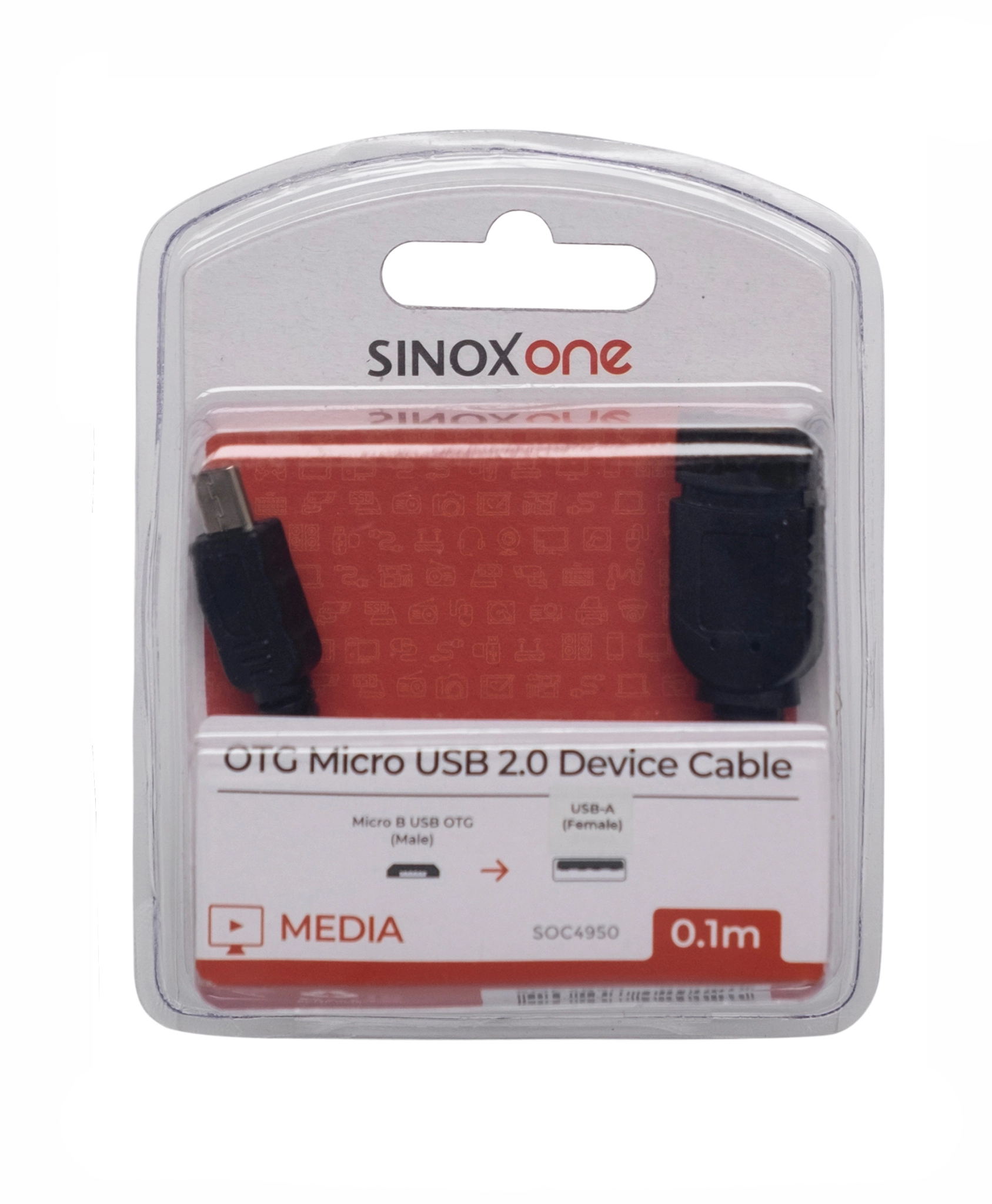 Sinox One Micro OTG Adapter. 0,1m. Svart
