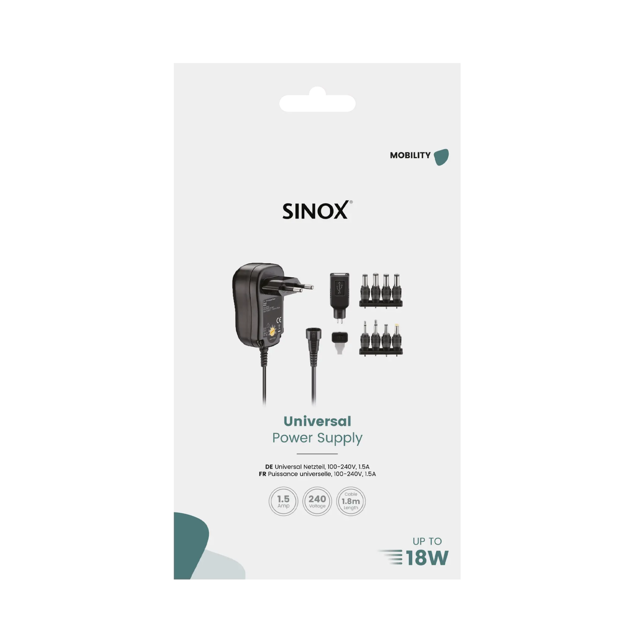 Sinox Universal strömadapter 1,5A
