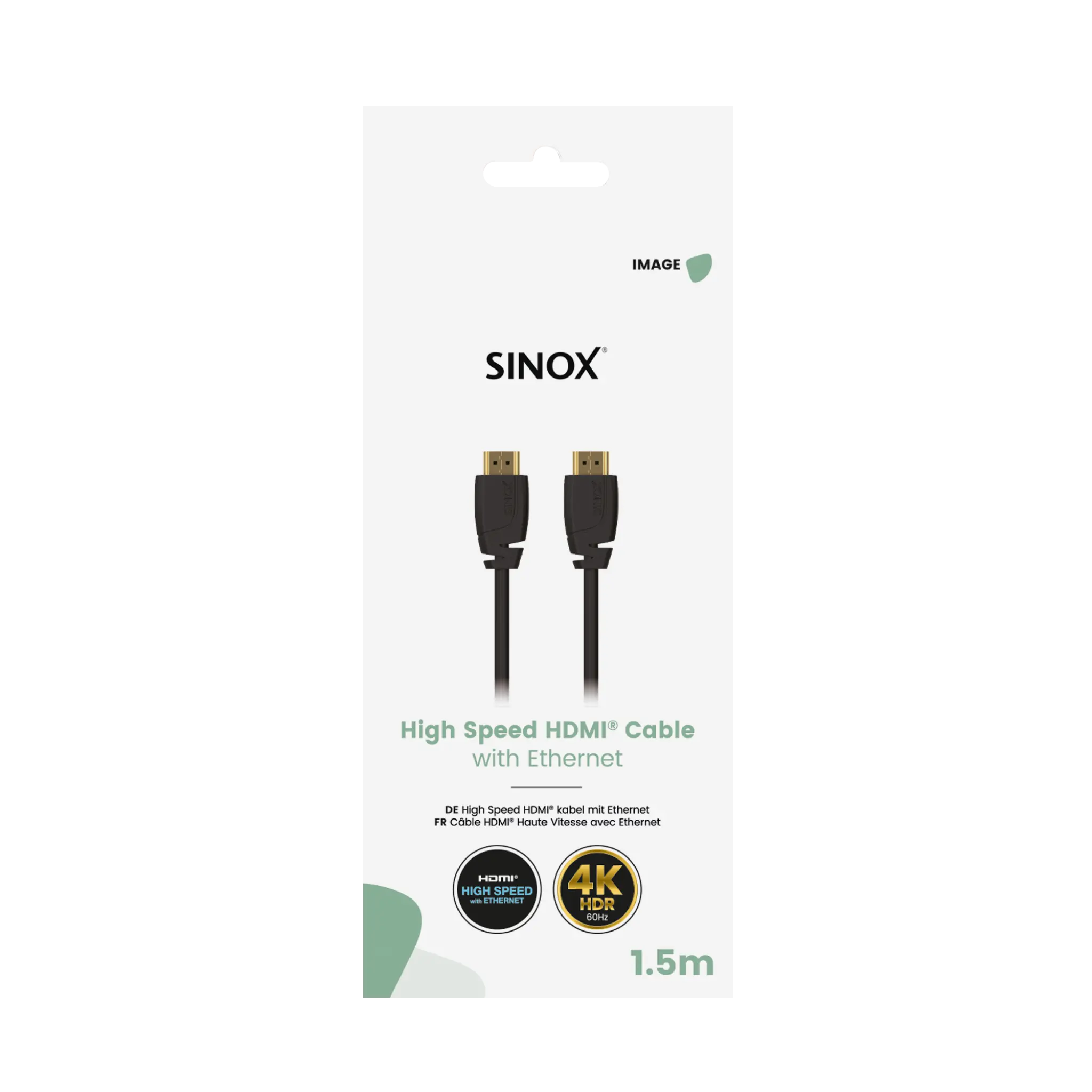 Sinox HDMI™ kabel 4K60Hz+E. 1,5m. Svart