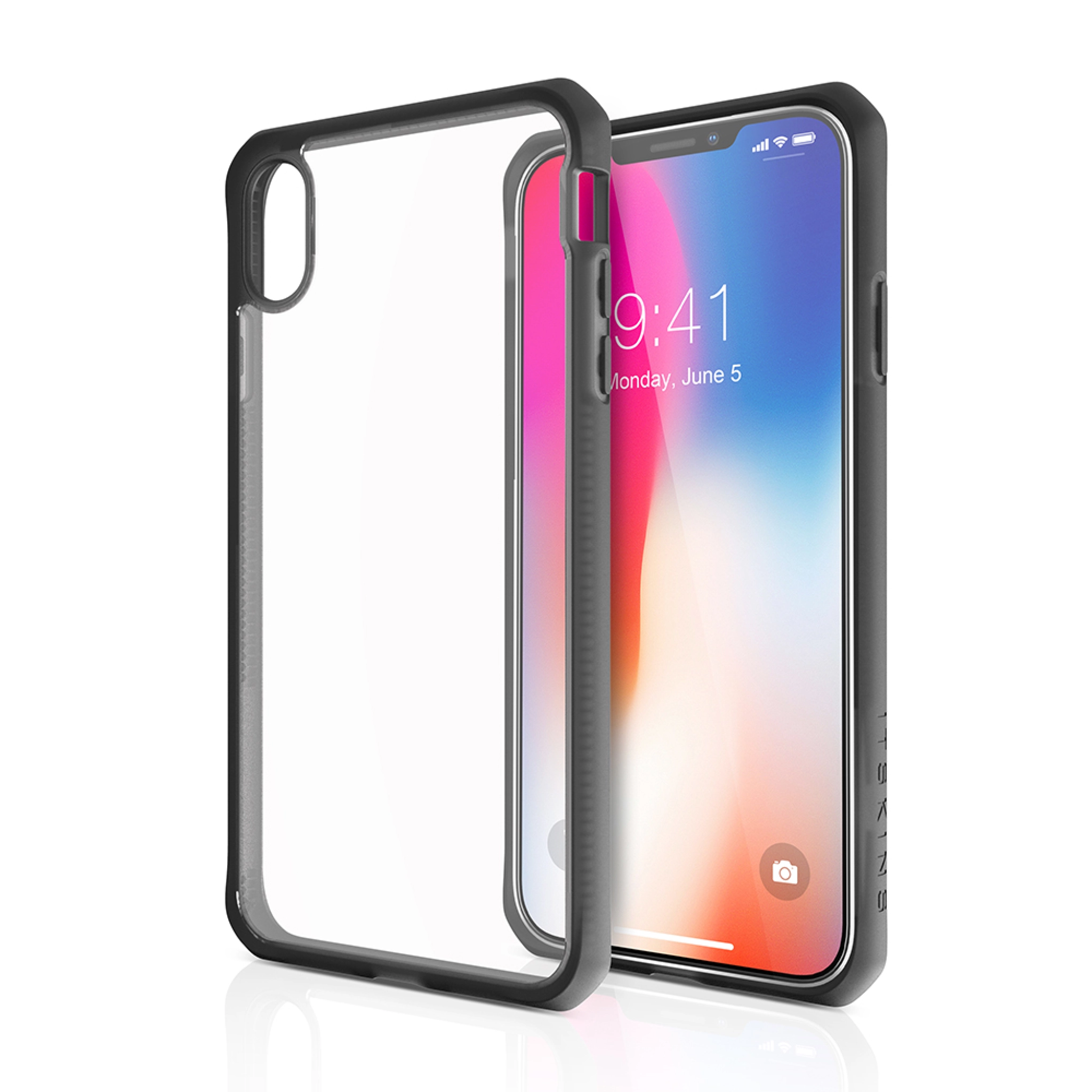 ITSKINS HYBRID FROST skal för iPhone XS Max®. Svart och transparent