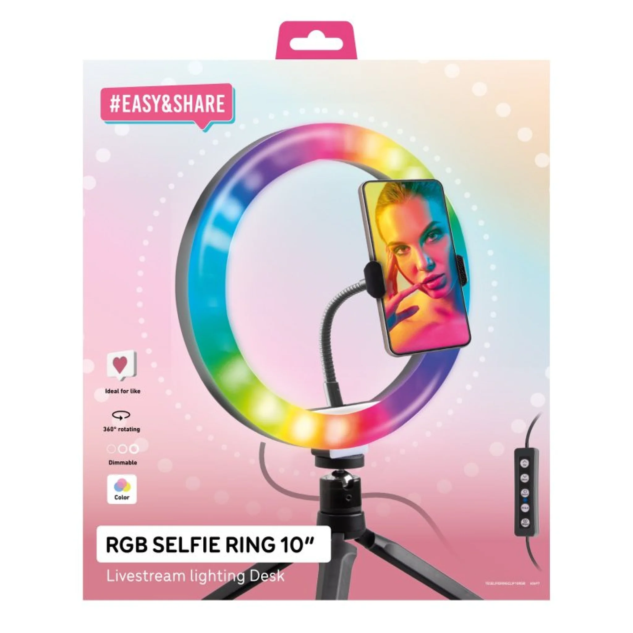 SBS Multicolour Ring Light med tripod