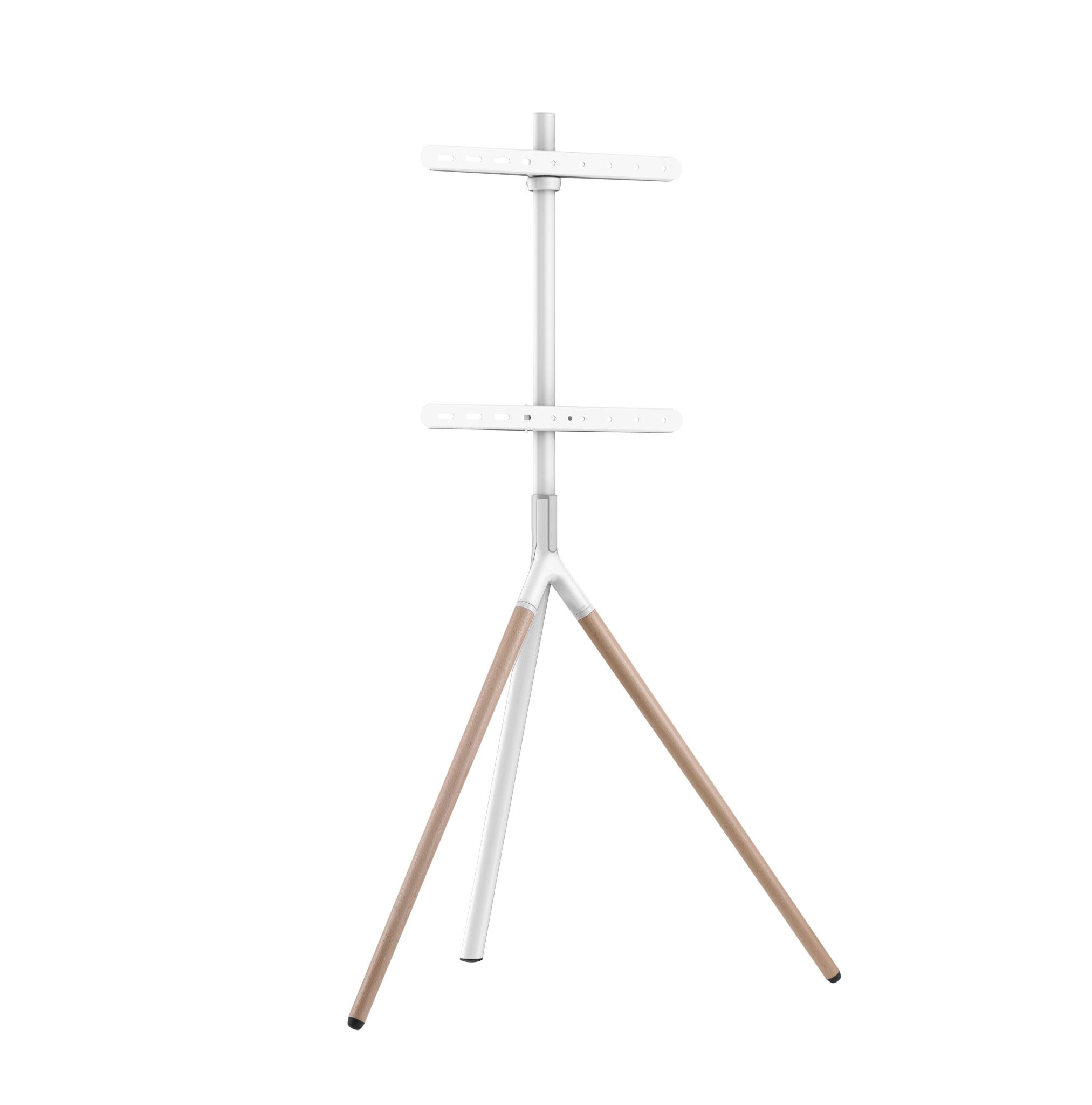 Sinox Tripod TV-golvstativ med svängbar topp. 45"-65". Ljust trä/vit
