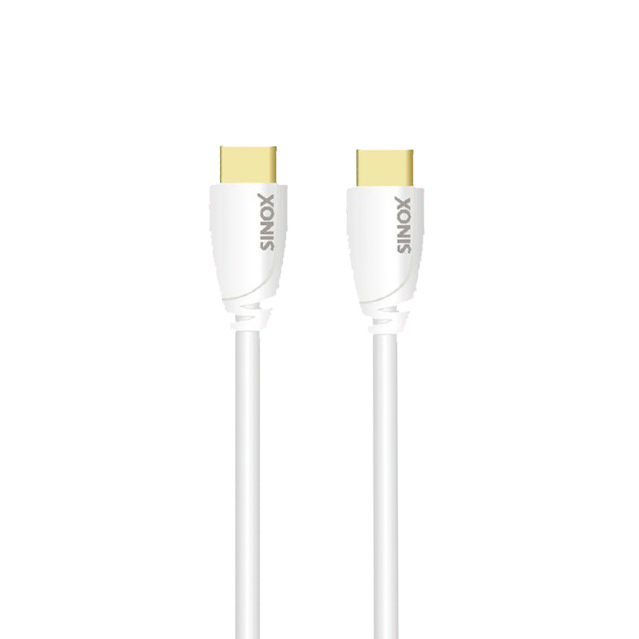 Sinox HDMI™-kabel med Ethernet. 1m. Vit