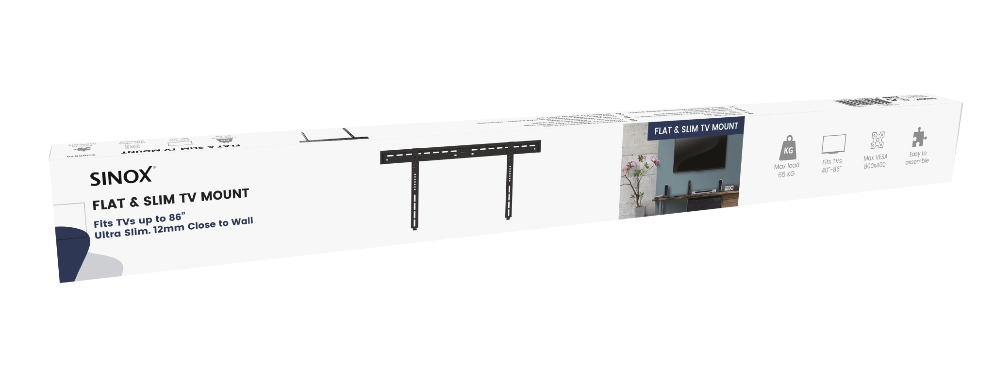 Sinox One väggfäste för TV. 40"-86". Svart