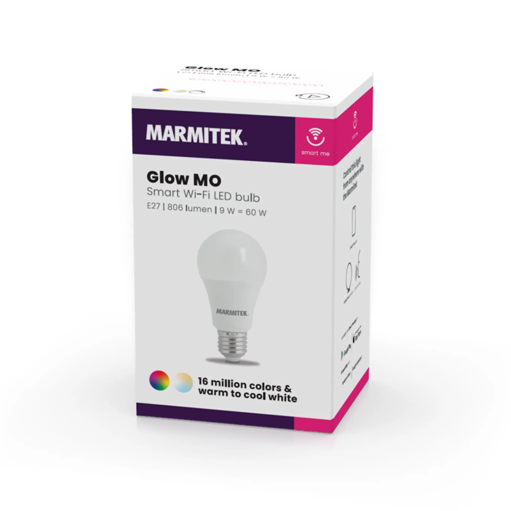 Marmitek Glow MO. E27. Vitt + 16 milj. färger