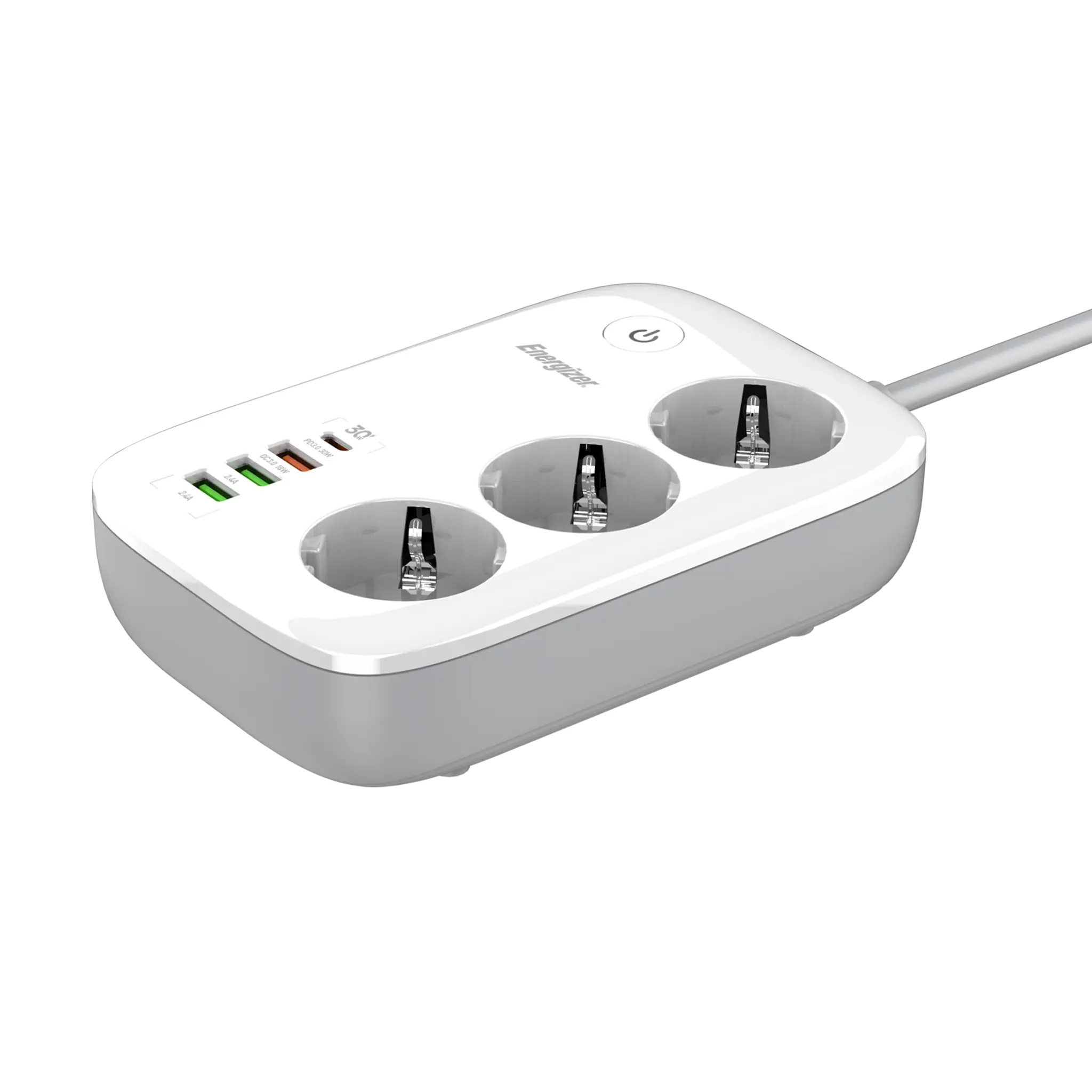 Energizer WiFi-styrt grenuttag med 30W PD. Vit