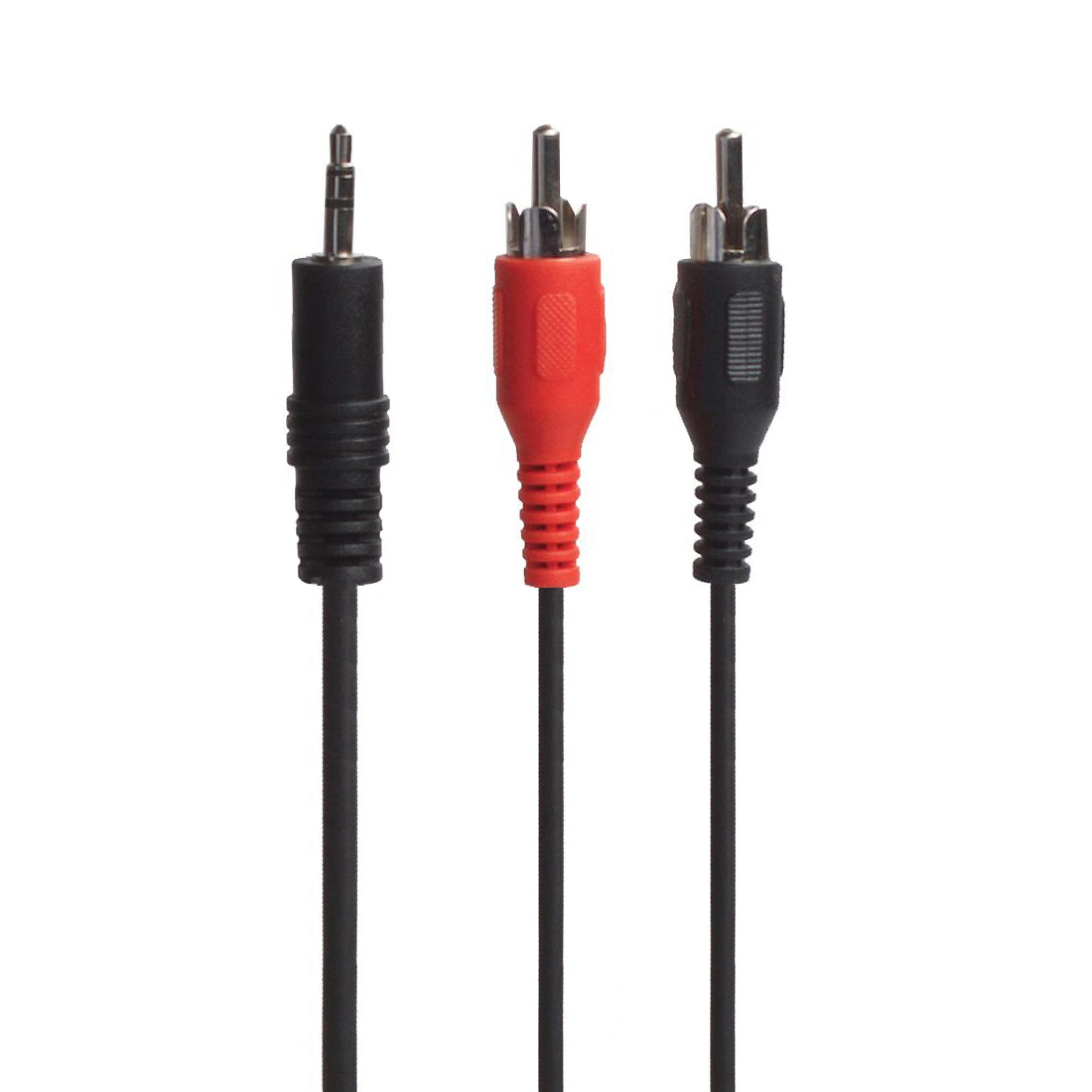Connectech 3,5mm Mini Jack till Phono-kabel. 10m. Svart