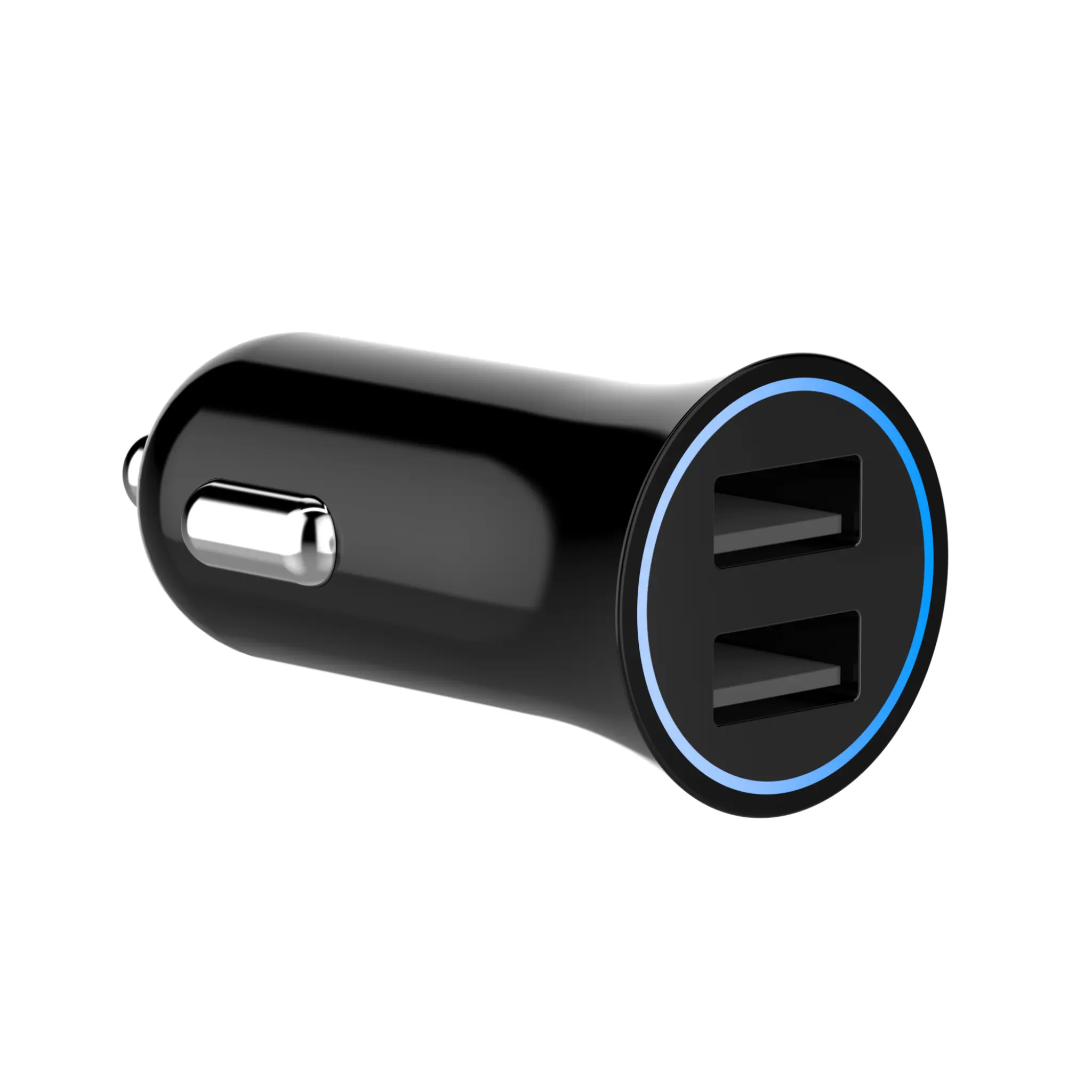 Techammo Dubbel USB Billaddare. 2,4A. Svart