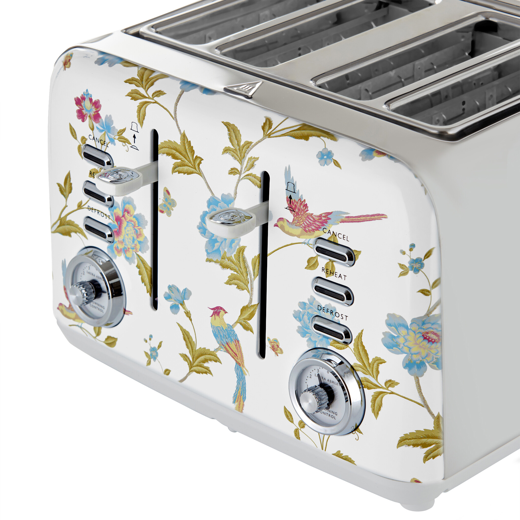 VQ Laura Ashley Slice Toaster. Vit/silver