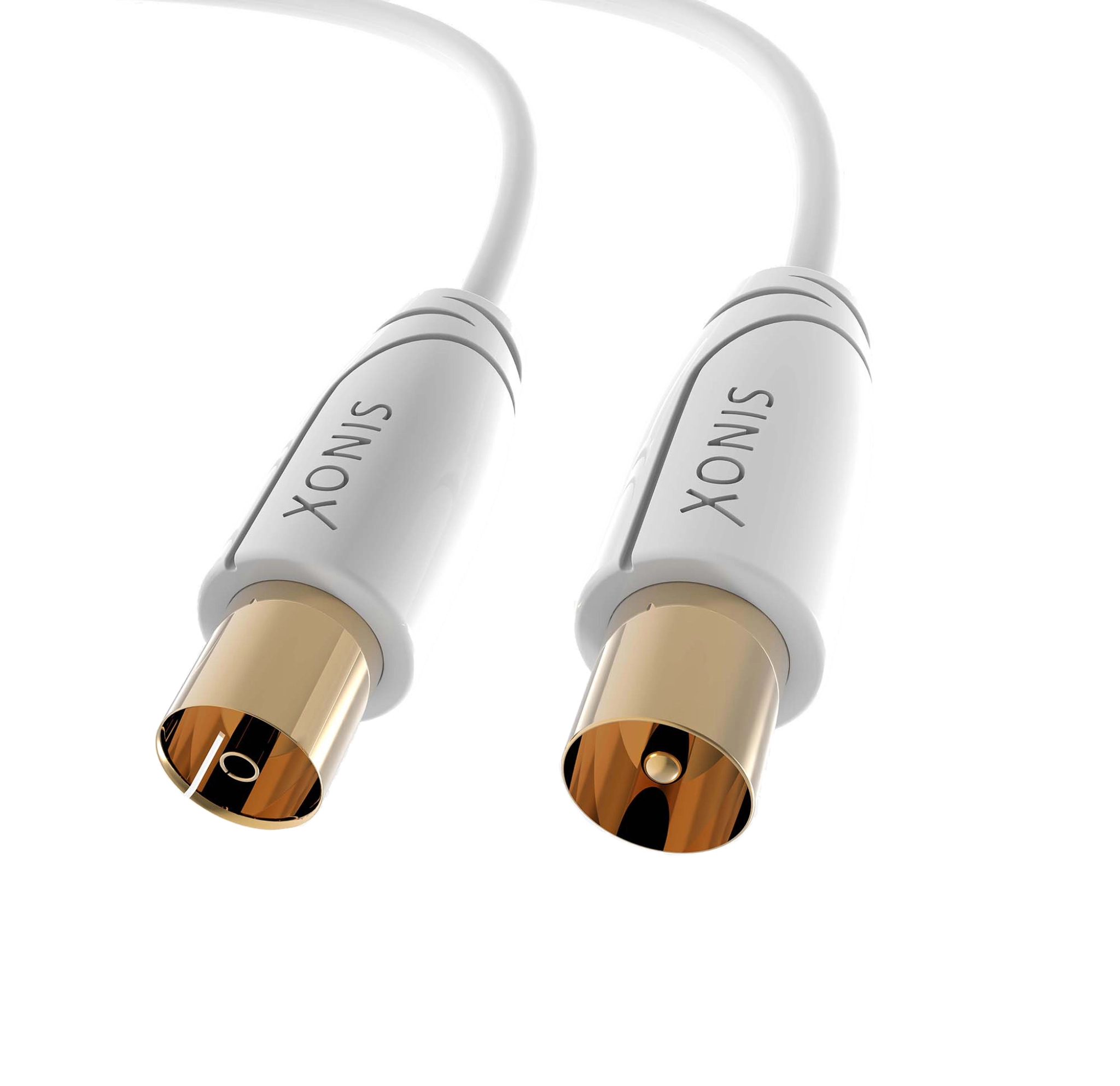 Sinox 70dB antennkabel. 1 m. Vit