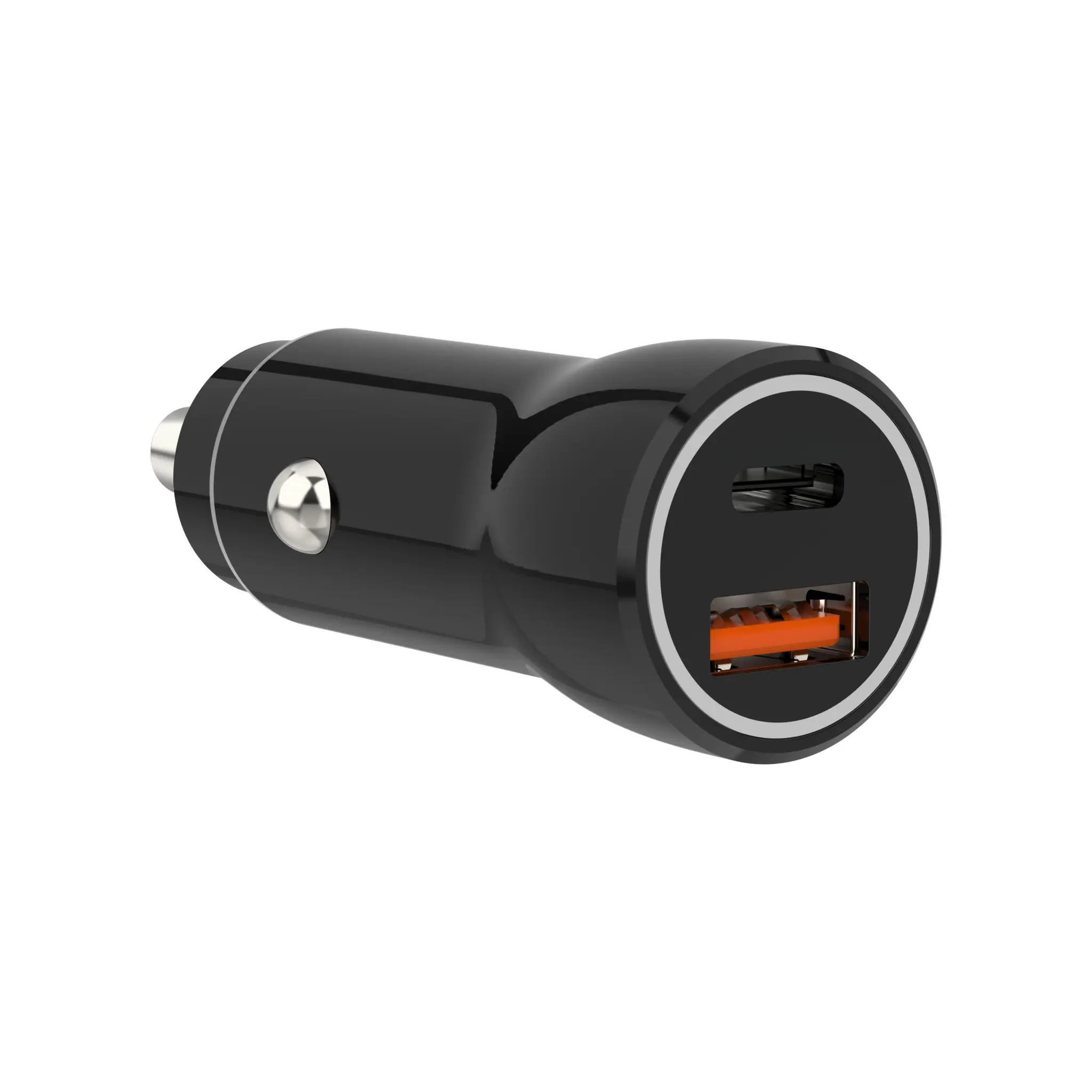 Sinox 12V dubbel billaddare. USB A 18W + USB C 20W. Svart