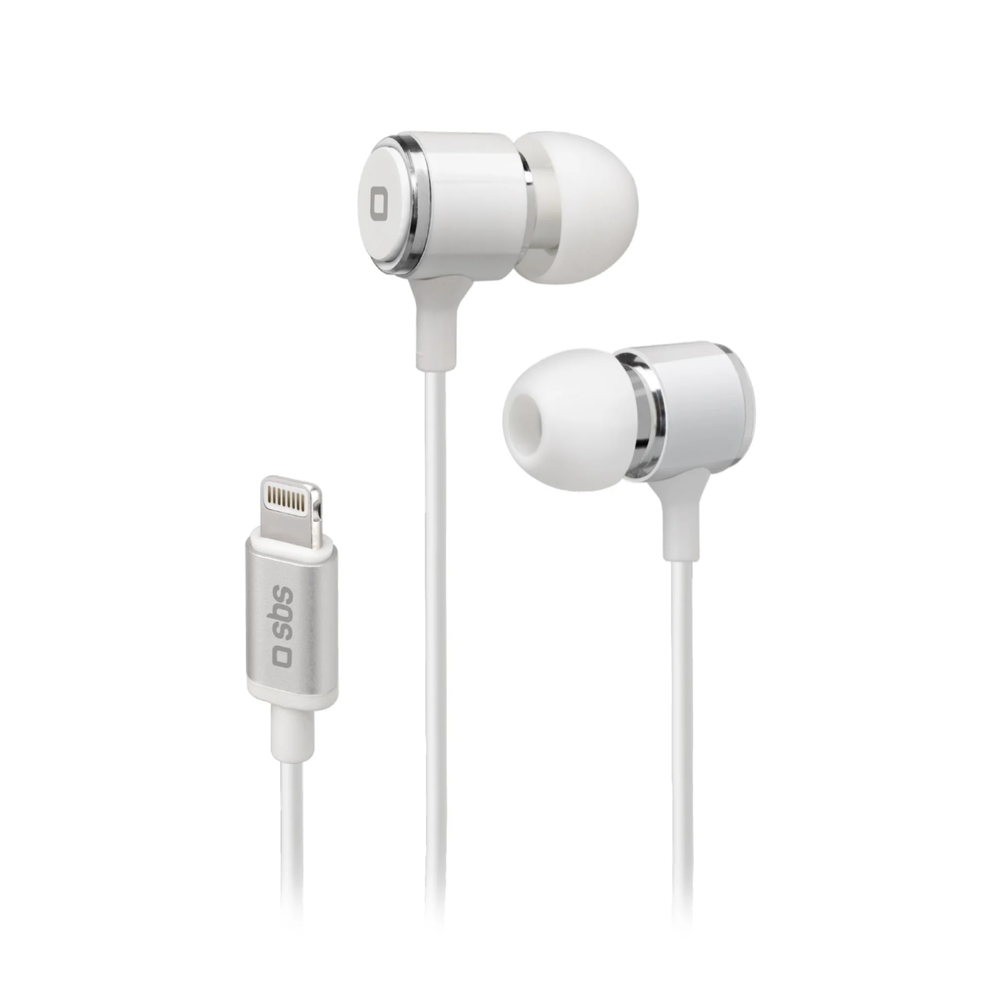 SBS in-ear stereohörlurar med Lightning-kontakt. Vit