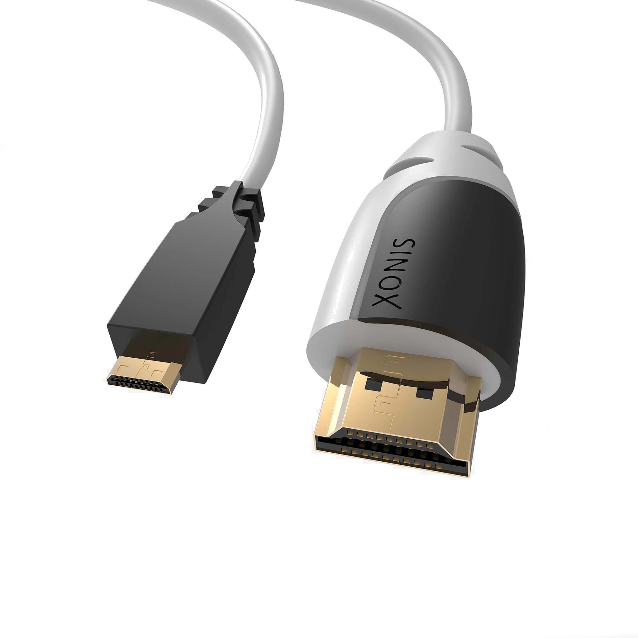 Sinox High Speed Micro HDMI™-kabel. 2m. Grå/svart