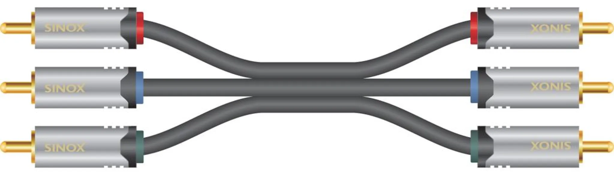 Sinox SHD kompositkabel. 1.5m. Grå/Svart